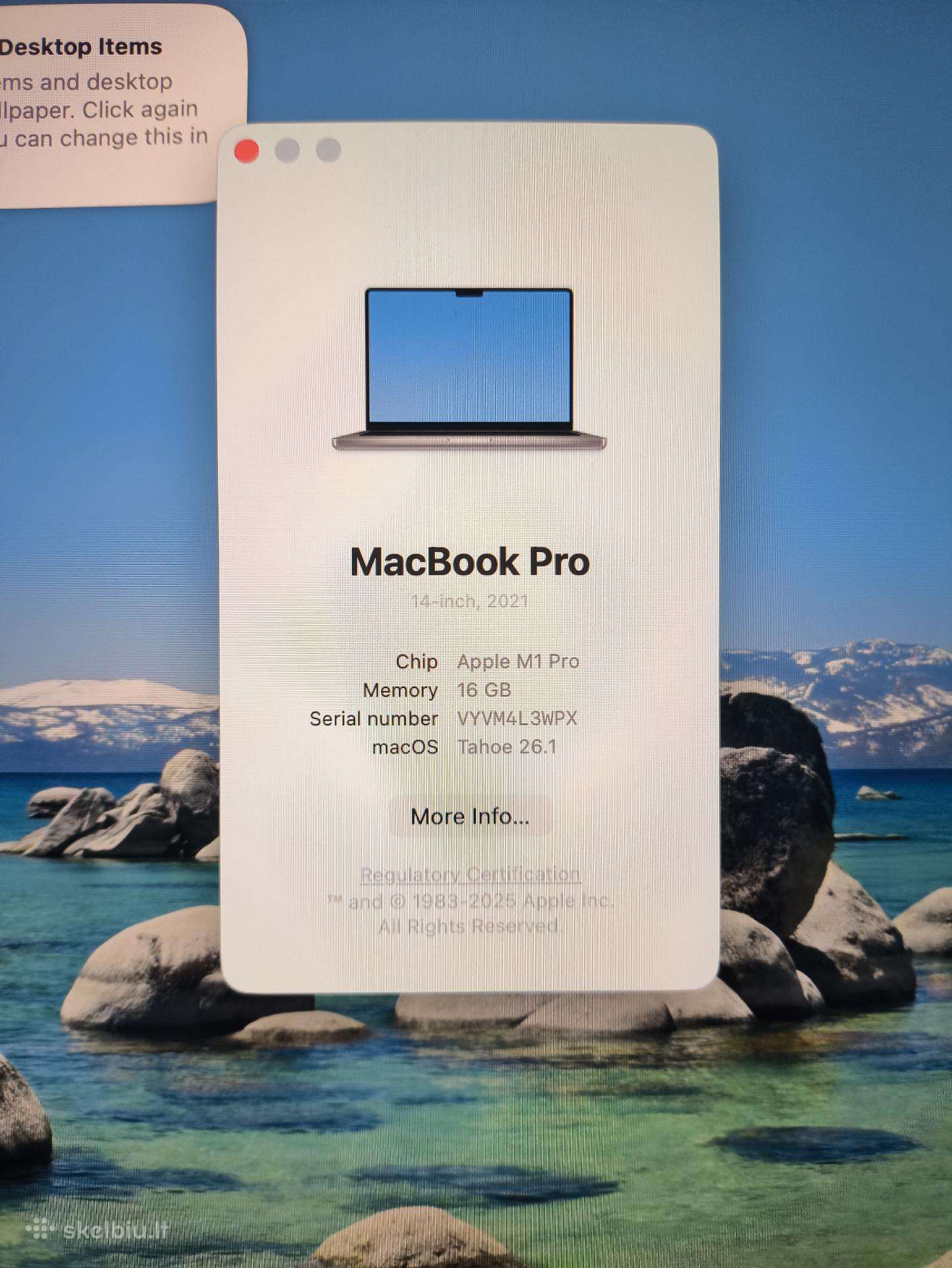 Apple MacBook Pro 14 2021 14" 3024*1964 M1 Pro 16gb 1tb SSD 10% Baterija A Grade 10% - Image 4