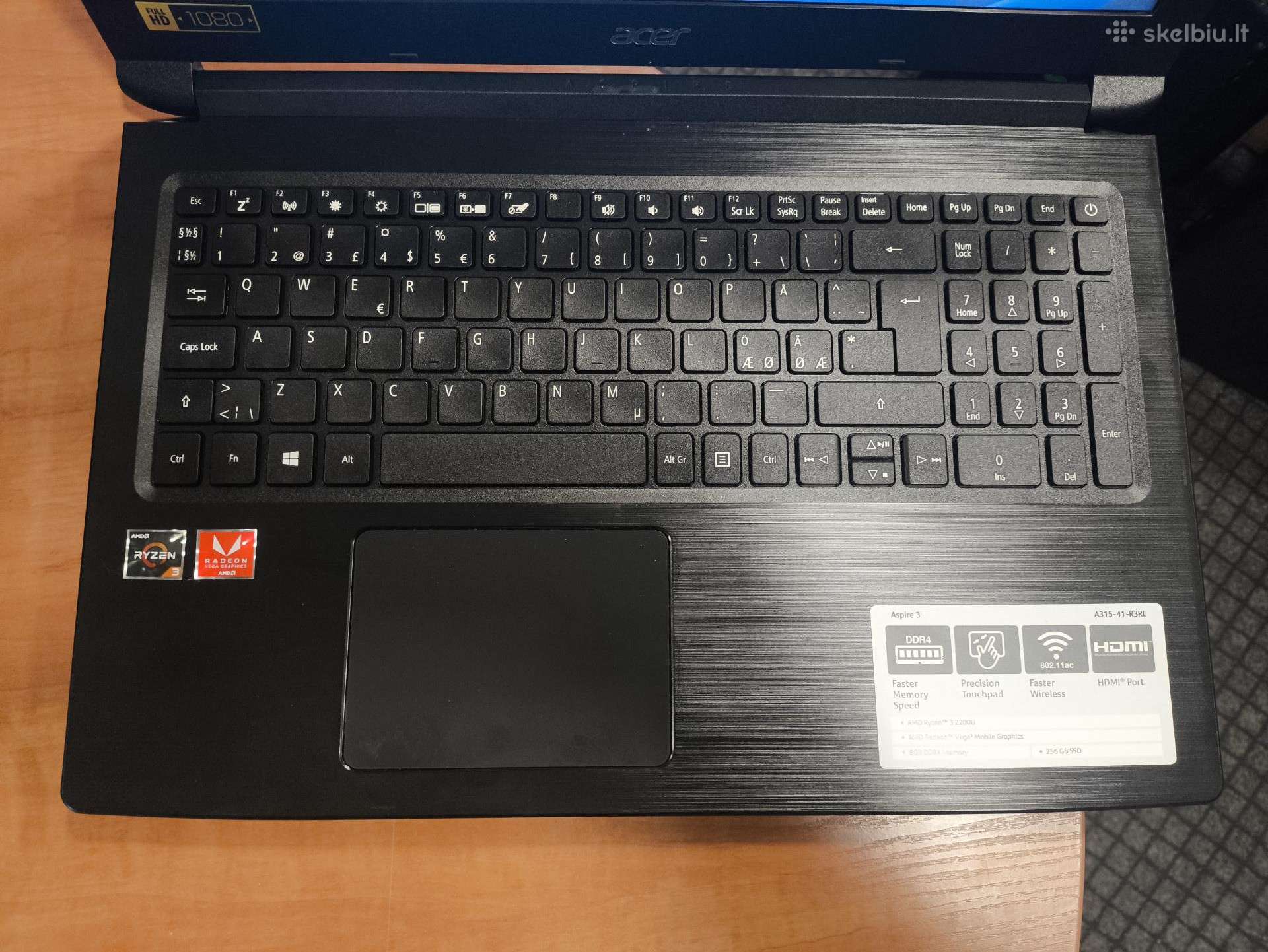 Acer Aspire 3 A315-41 15.6 Fhd Ryzen 3 2200u 8gb 256gb SSD 11% - Image 2