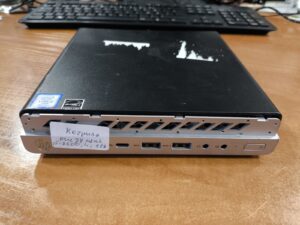 HP EliteDesk 800 G4 Mini PC i5-8500T 4GB 128GB SSD, Wifi, Display port 2vnt ir 1vnt VGA su kosmetiniai trūkumais