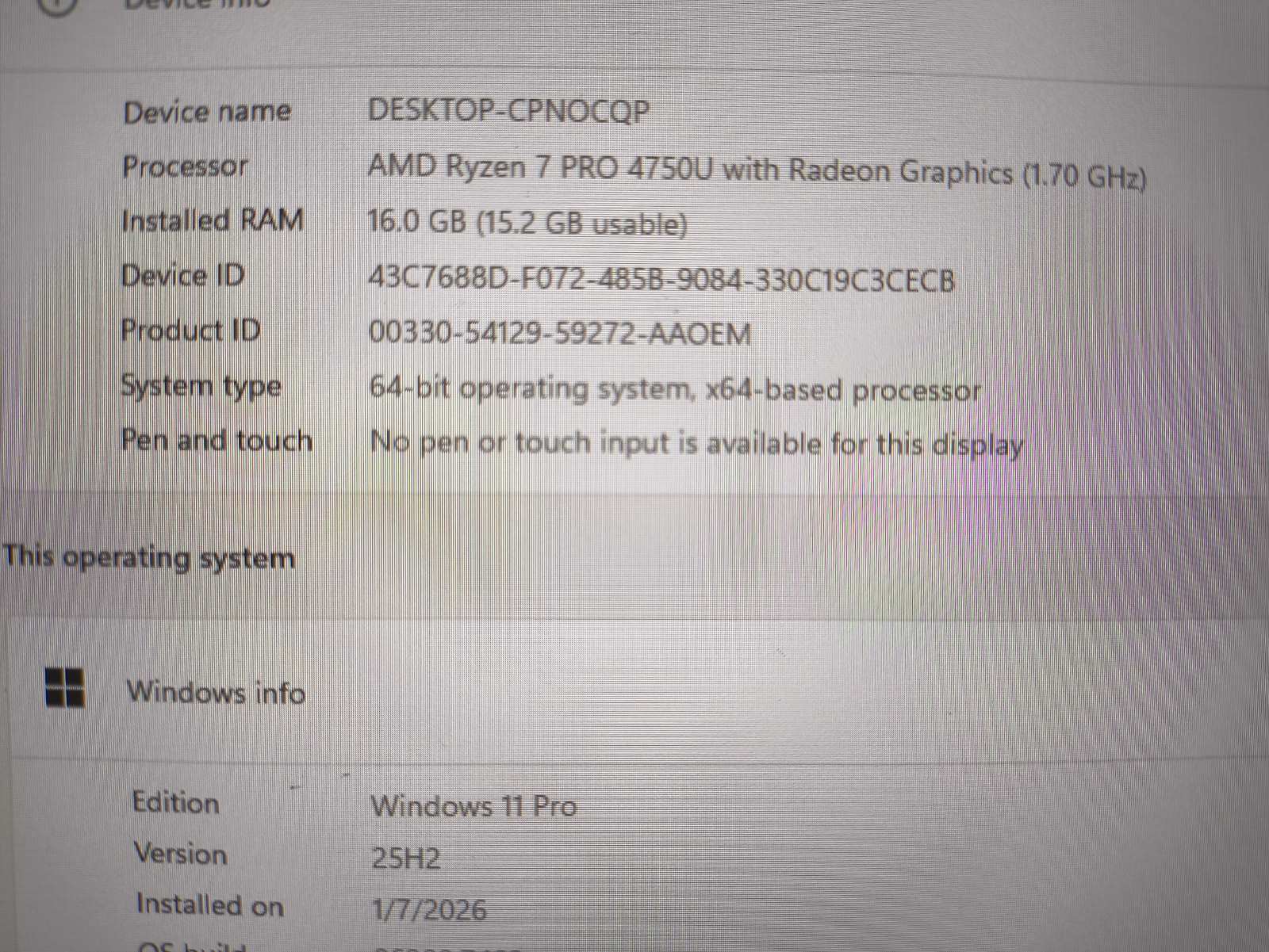 Lenovo Thinkpad T14s Fhd Ips 400 Nit ekranas Ryzen 7 4750u 16gb 256gb 11%, ekrane yra baltas taškelis - Image 4