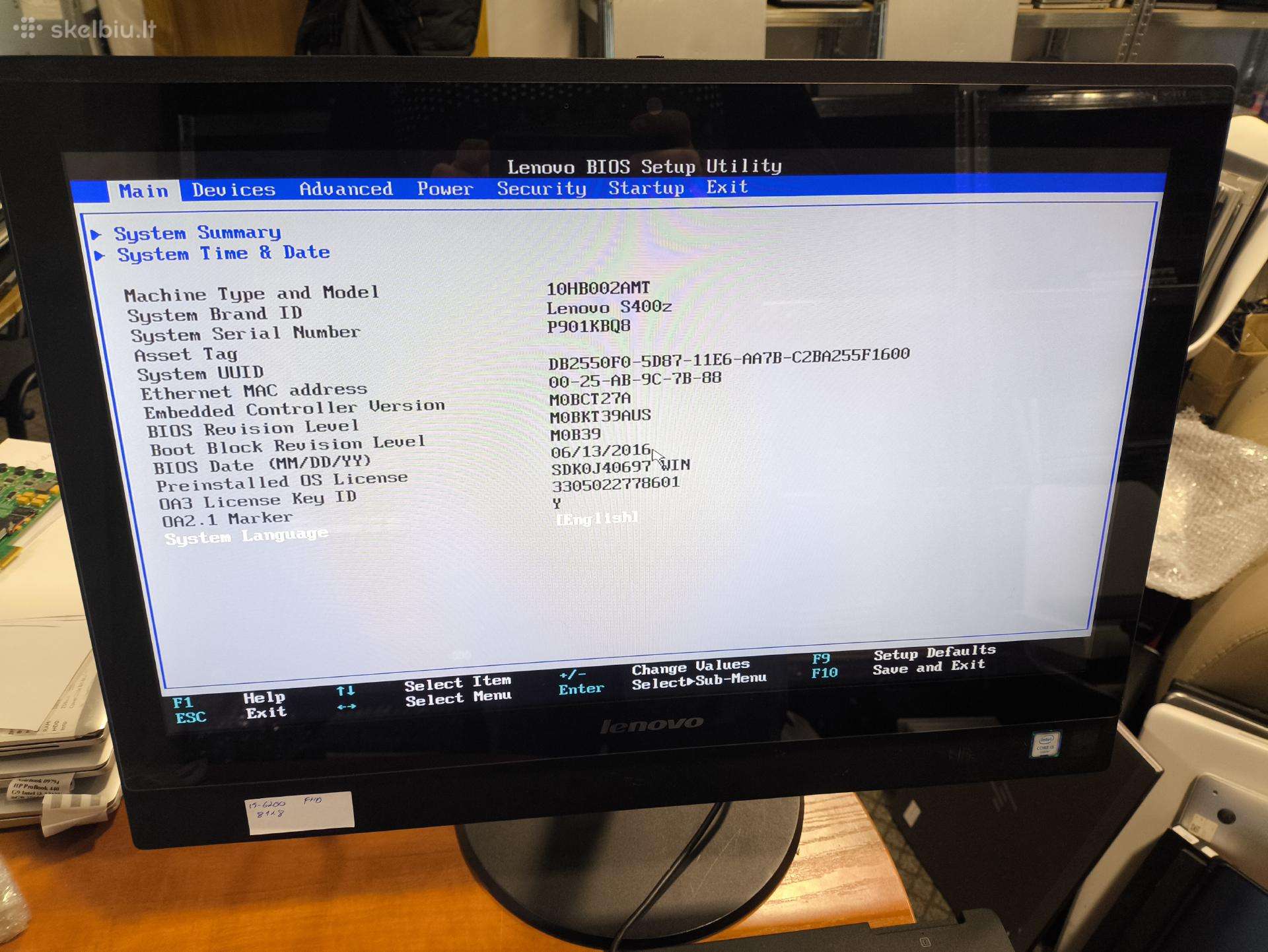 Lenovo S400z AIO 21.5" Fhd Ips i5-6200u 8gb 128gb