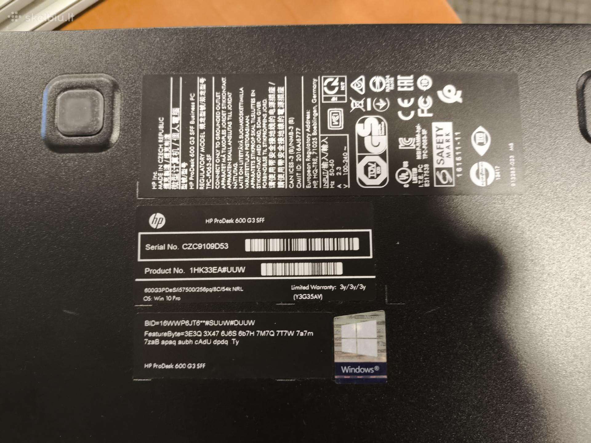 HP Prodesk 600 G3 I5-7500, 0gb RAM/SSD* - Image 3