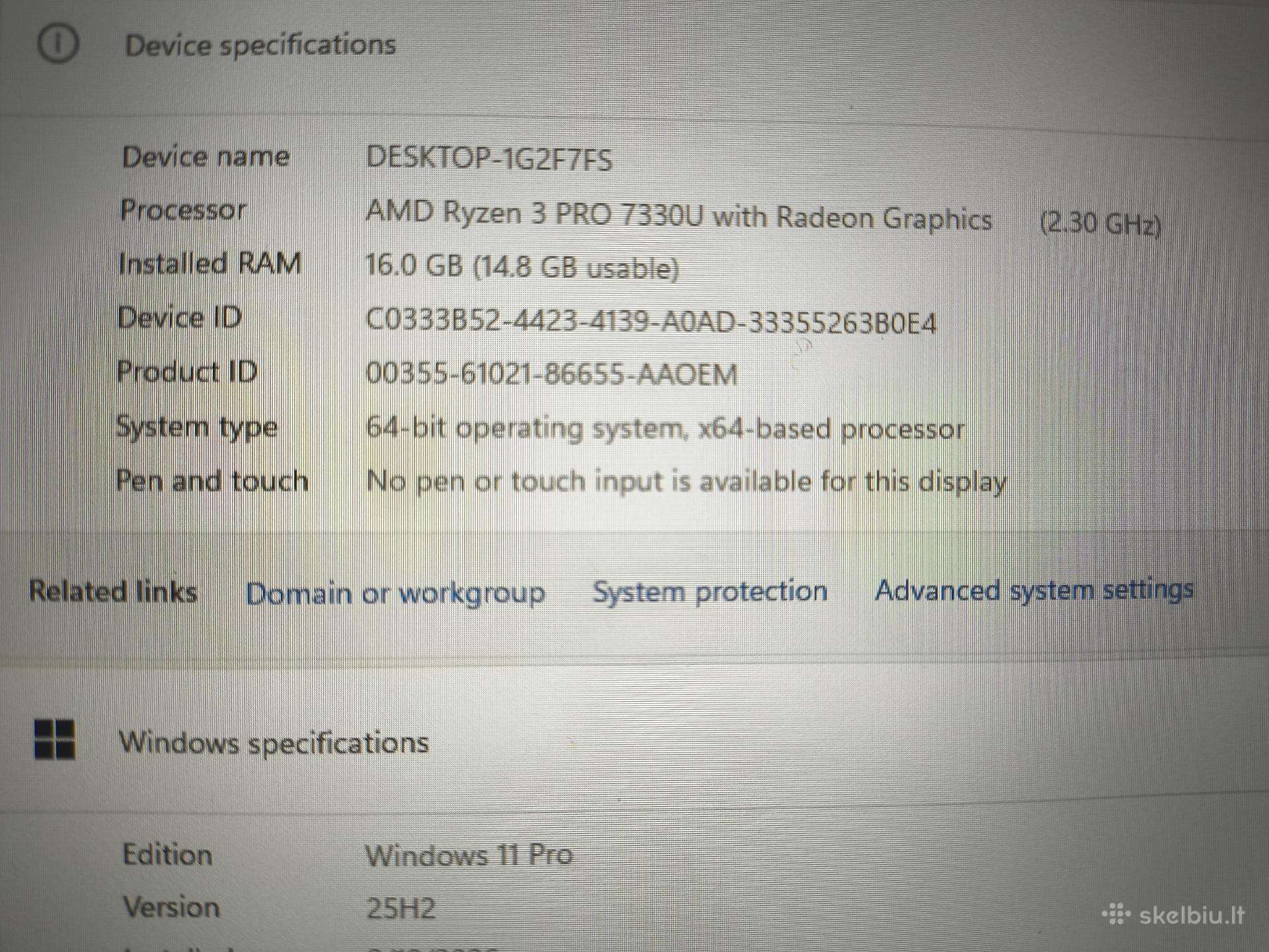 Lenovo Thinkpad L14 14.0 FHD IPS Ryzen 3 7330u 16/512gb 24 Mėn garantija - Image 4