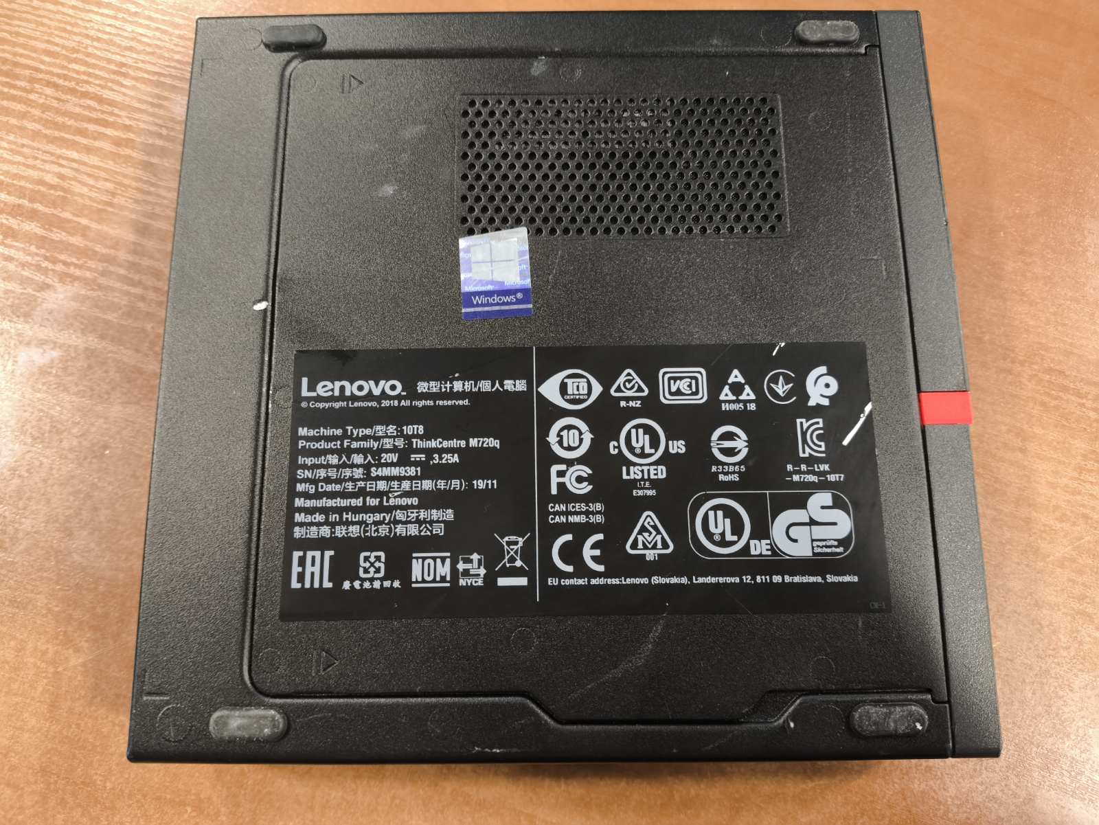 Mini Pc Lenovo M720q i3-8100T 8GB 256GB SSD HDMI, DP, Type C Jungtys - Image 3