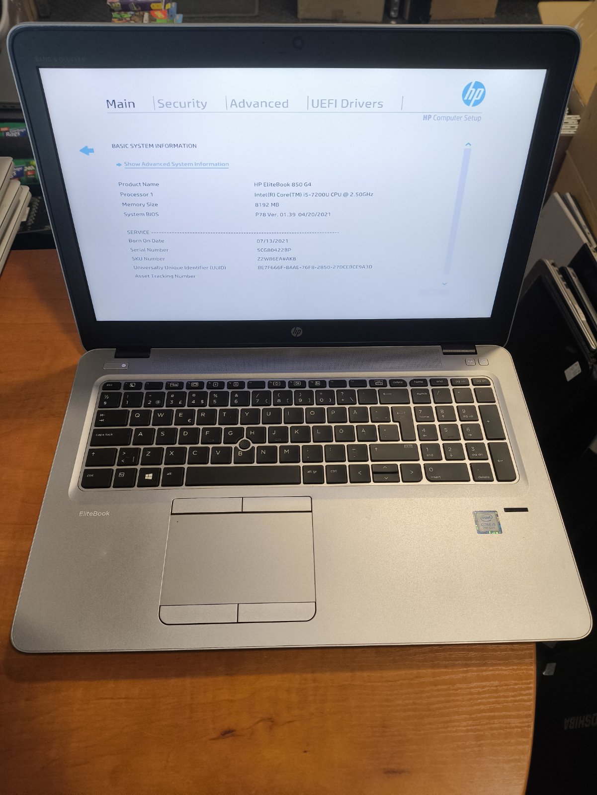 HP EliteBook 850 G4 15.6 FHD i5-7200u 8gb 256gb NMVe 16%