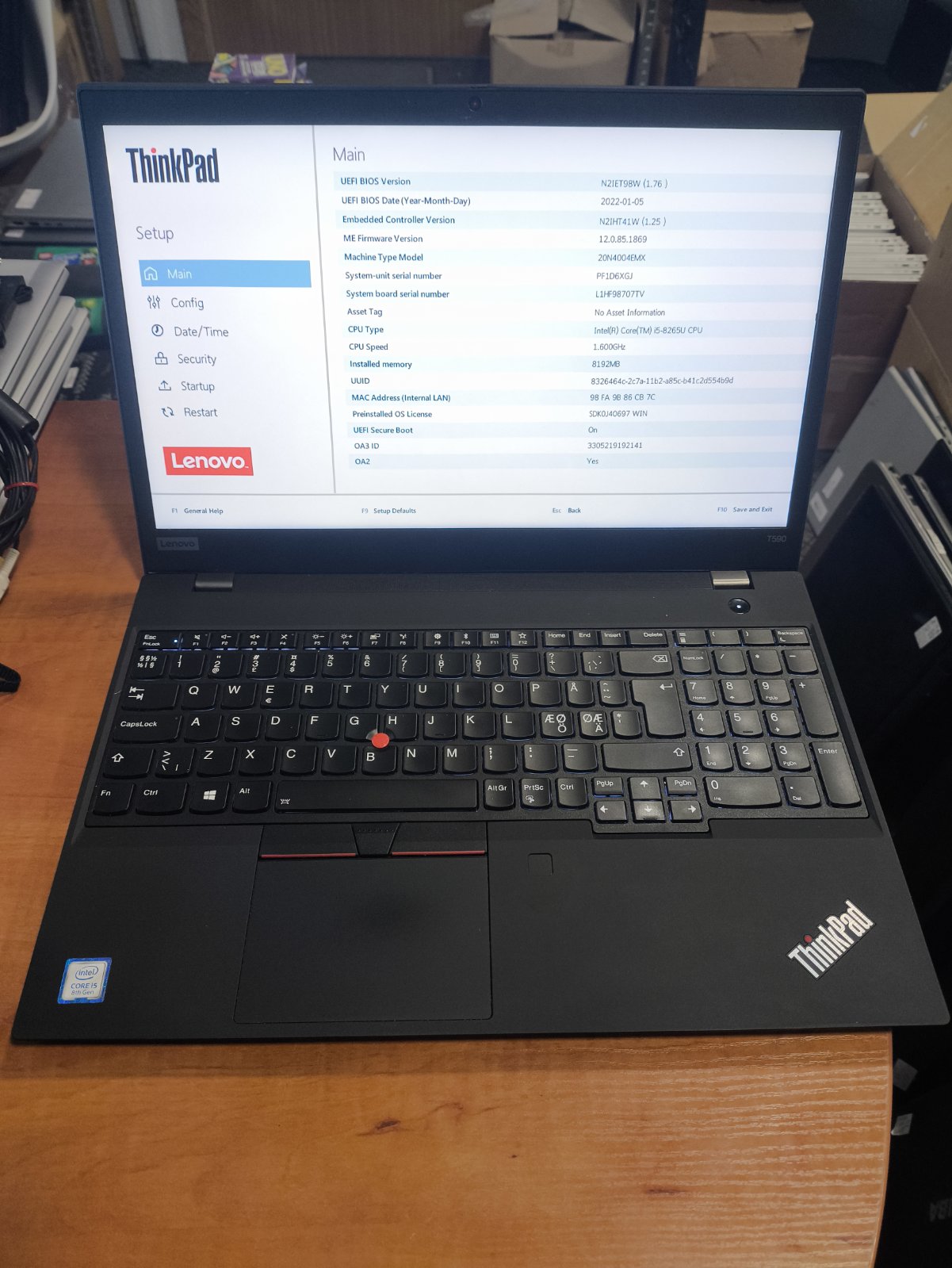 Lenovo Thinkpad T590 15.6 Fhd Ips i5-8265u 8-16gb RAM 256gb SSD 0%