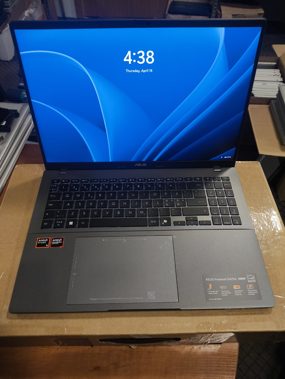 Asus Vivobook S16 M3607 16.0 FHD+ IPS Ryzen 5 220 16GB 512GB garantija iki 2027-10-14
