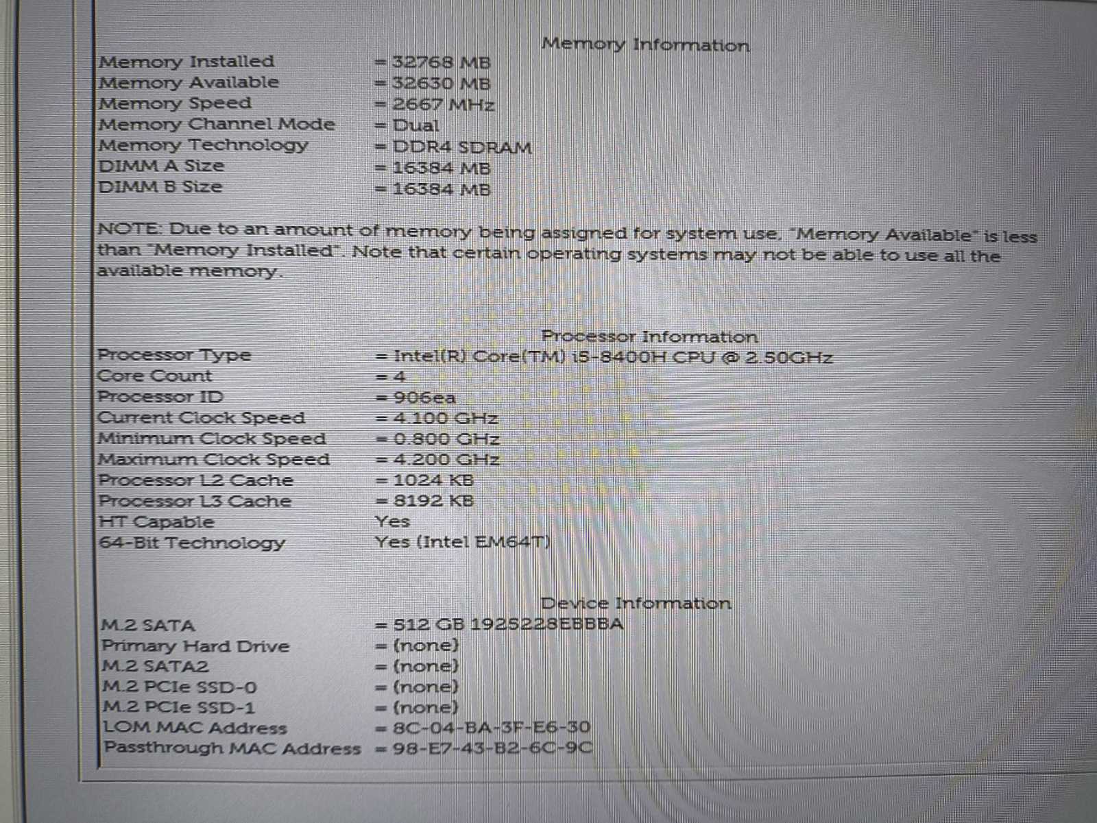 Dell Precision 3530 15.6 FHD IPS i5-8400H 32GB RAM 512GB SSD Quadro P600 2GB 13% - Image 4