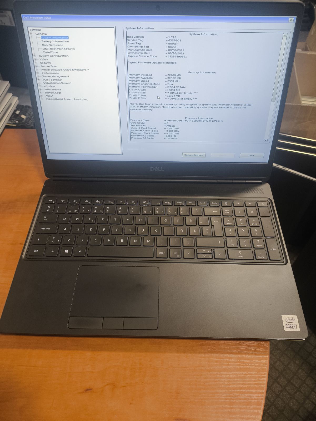 Dell Precision 7550 15.6" FHD IPS i7-10850H 32GB 512GB SSD RTX A5000 16GB