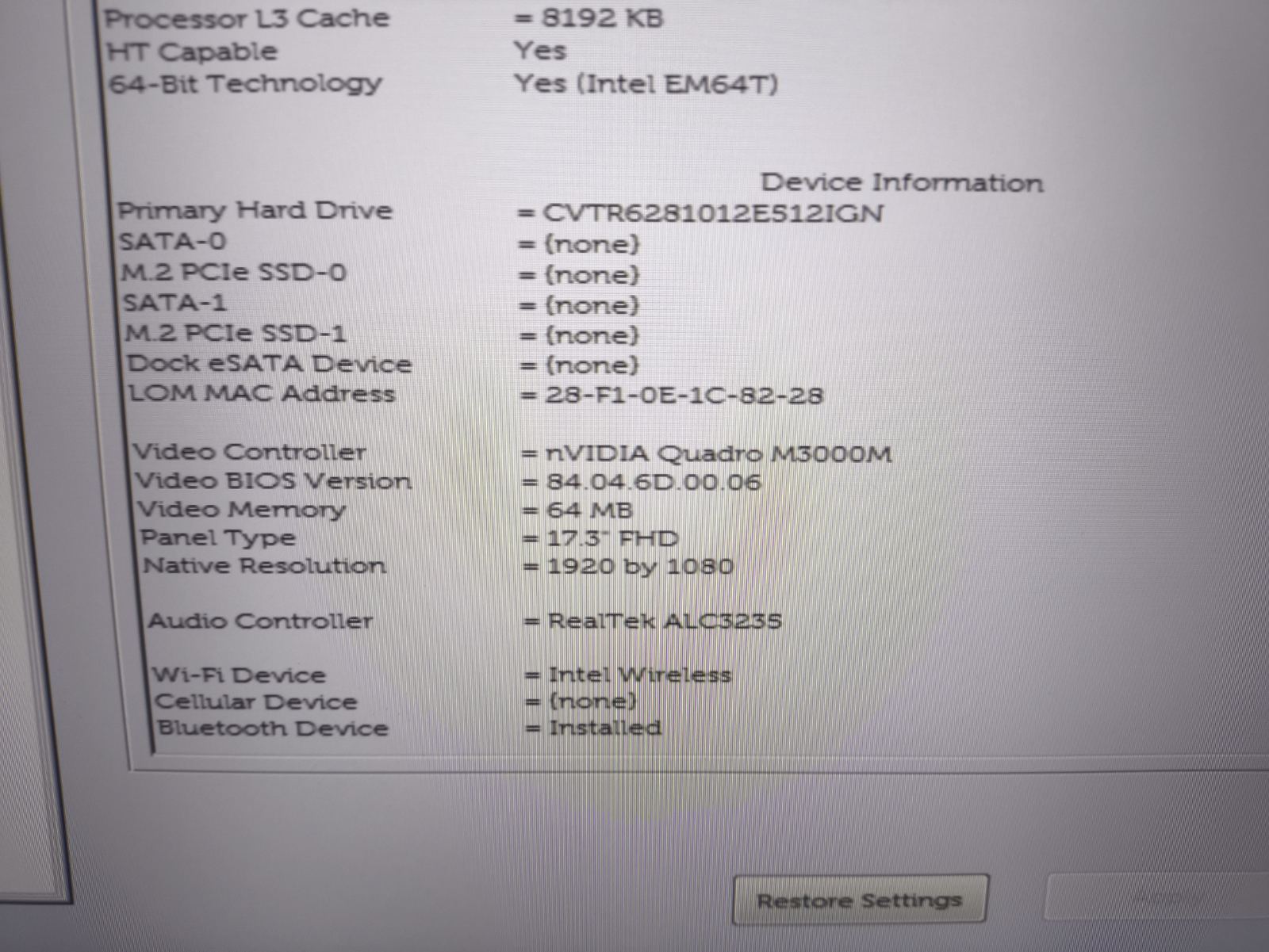 Dell Precision 7710 17.3 FHD IPS i7-6820HQ 64GB RAM 512GB SSD M3000M 4GB - Image 4