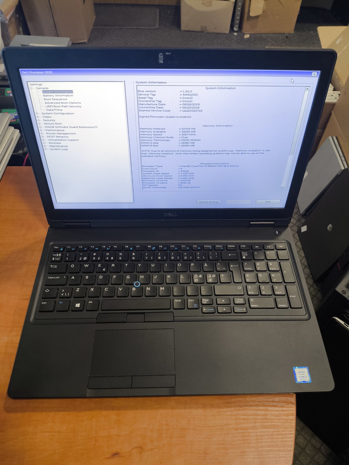 Dell Precision 3530 15.6 FHD IPS i5-8400H 32GB RAM 512GB SSD Quadro P600 2GB 13%