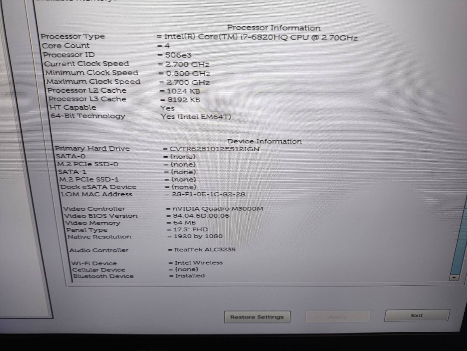 Dell Precision 7710 17.3 FHD IPS i7-6820HQ 64GB RAM 512GB SSD M3000M 4GB - Image 5