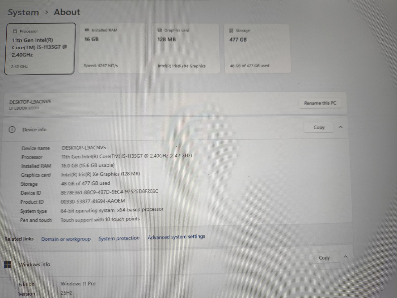 Fujitsu LIFEBOOK U9311 13.3 FHD IPS TS i5-1135G7 16GB 512GB SSD 31% - Image 4