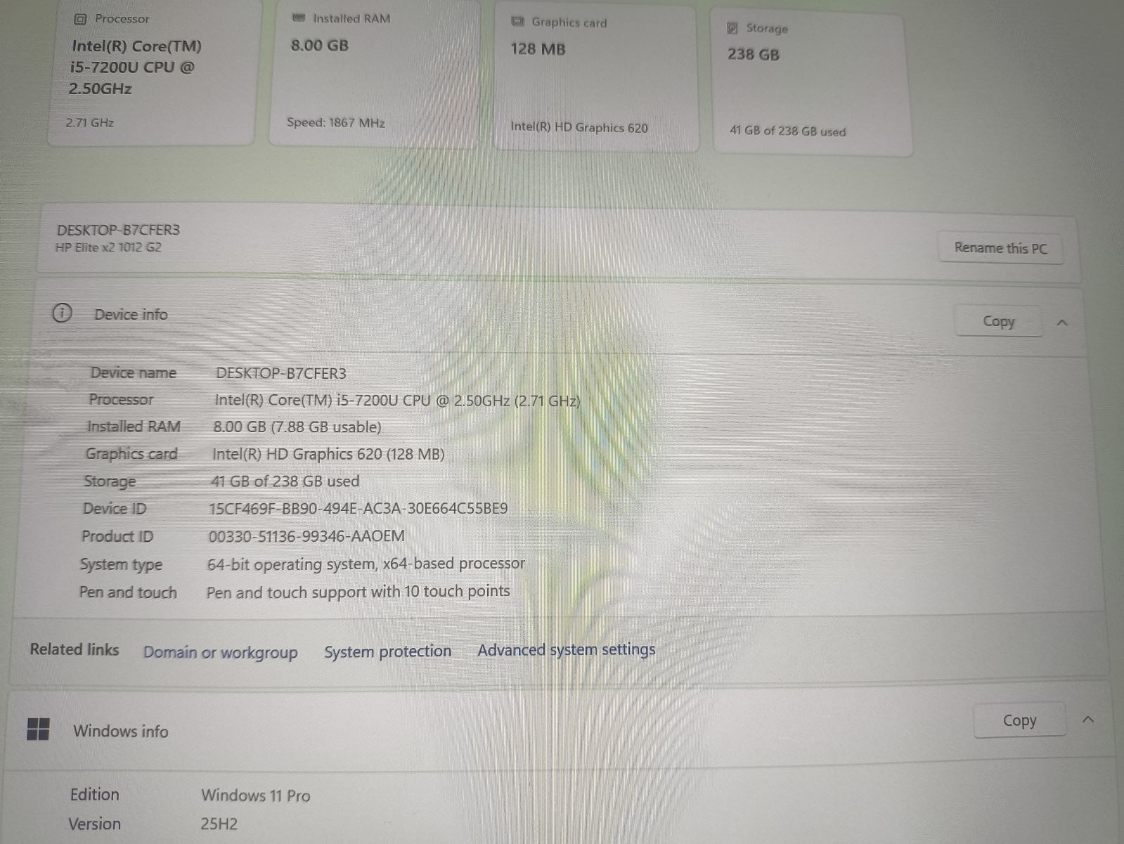 HP Elite x2 1012 G2 12.3 2736*1824 IPS Touch i5-7200u 8GB 256GB SSD 11% - Image 4