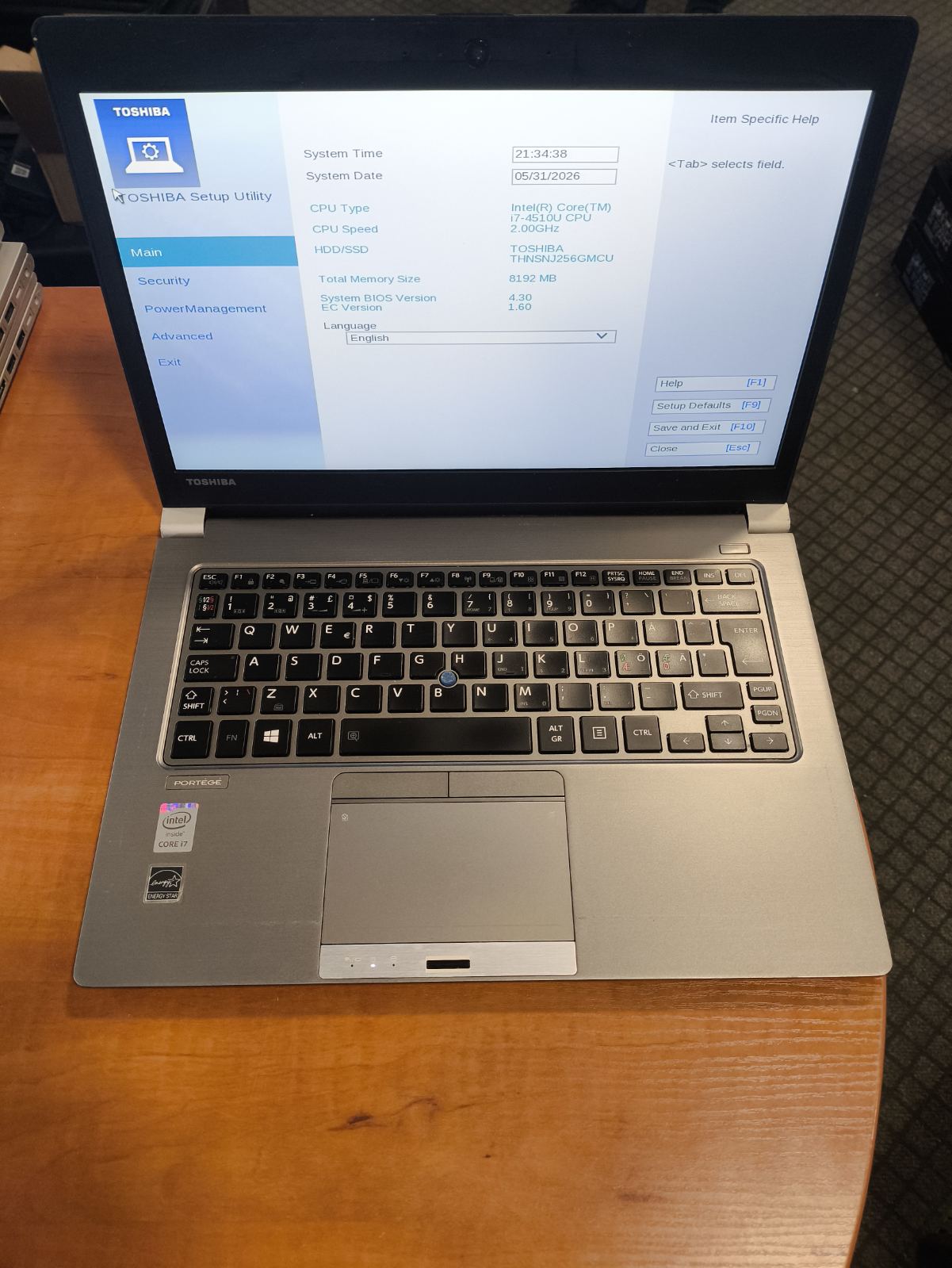TOSHIBA PORTEGE Z30-A 13.3 FHD IPS i7-4510U 8GB 256GB SSD 12%