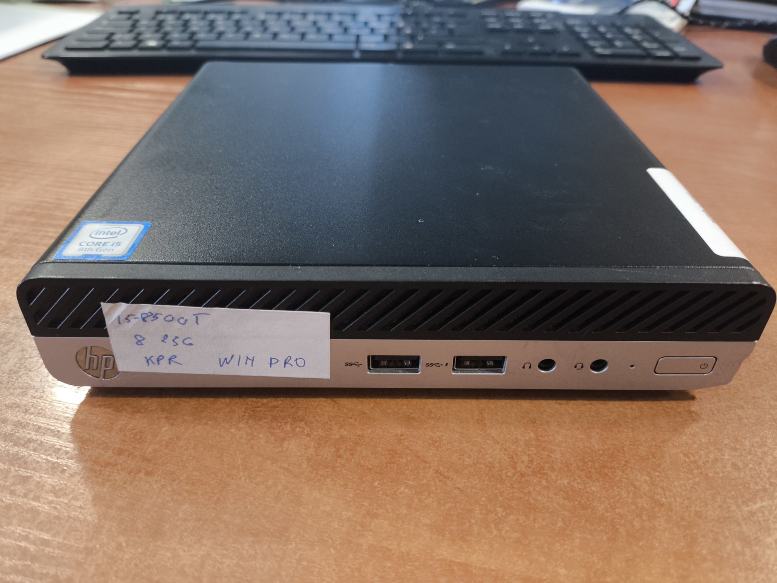 HP ProDesk 400 G4 i5-8500T 8GB 256GB Mini PC 2vnt Display port jungtys, su nedideliu kosmetiniu defektu, žiurėti foto