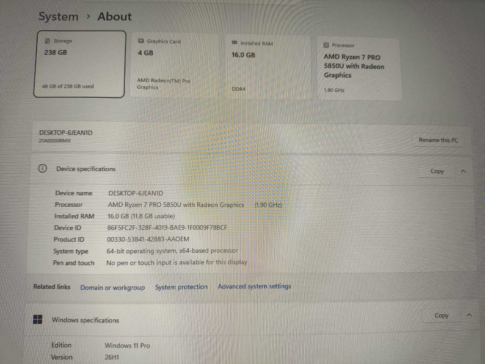 Lenovo ThinkPad P14s 14.0 FHD IPS Ryzen 7 5850u 16gb 256gb 17% - Image 4