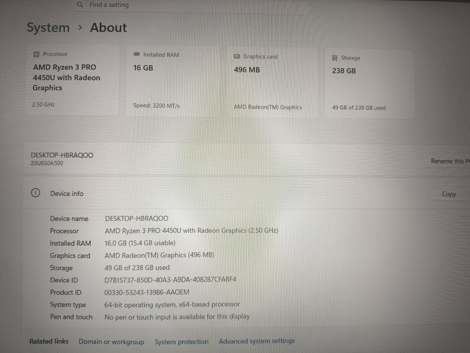 ThinkPad L15 Gen 1 14.0 FHD IPS Ryzen 3 4450U 16GB 256GB 9% 2vnt Type C blogi, 1vnt USB blogas, visi toje pačioje kairėje pusėje esantys. - Image 4