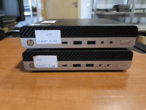 HP Prodesk 600 G3 Mini i5-7500T, 8GB 128GB SSD 2vnt Display port jungtys, 1vnt VGA ir Wifi yra !
