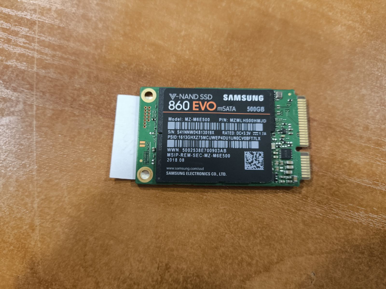 MSata Samsung 860 Evo 500GB 96% Gyvybė, 12 mėn garantija