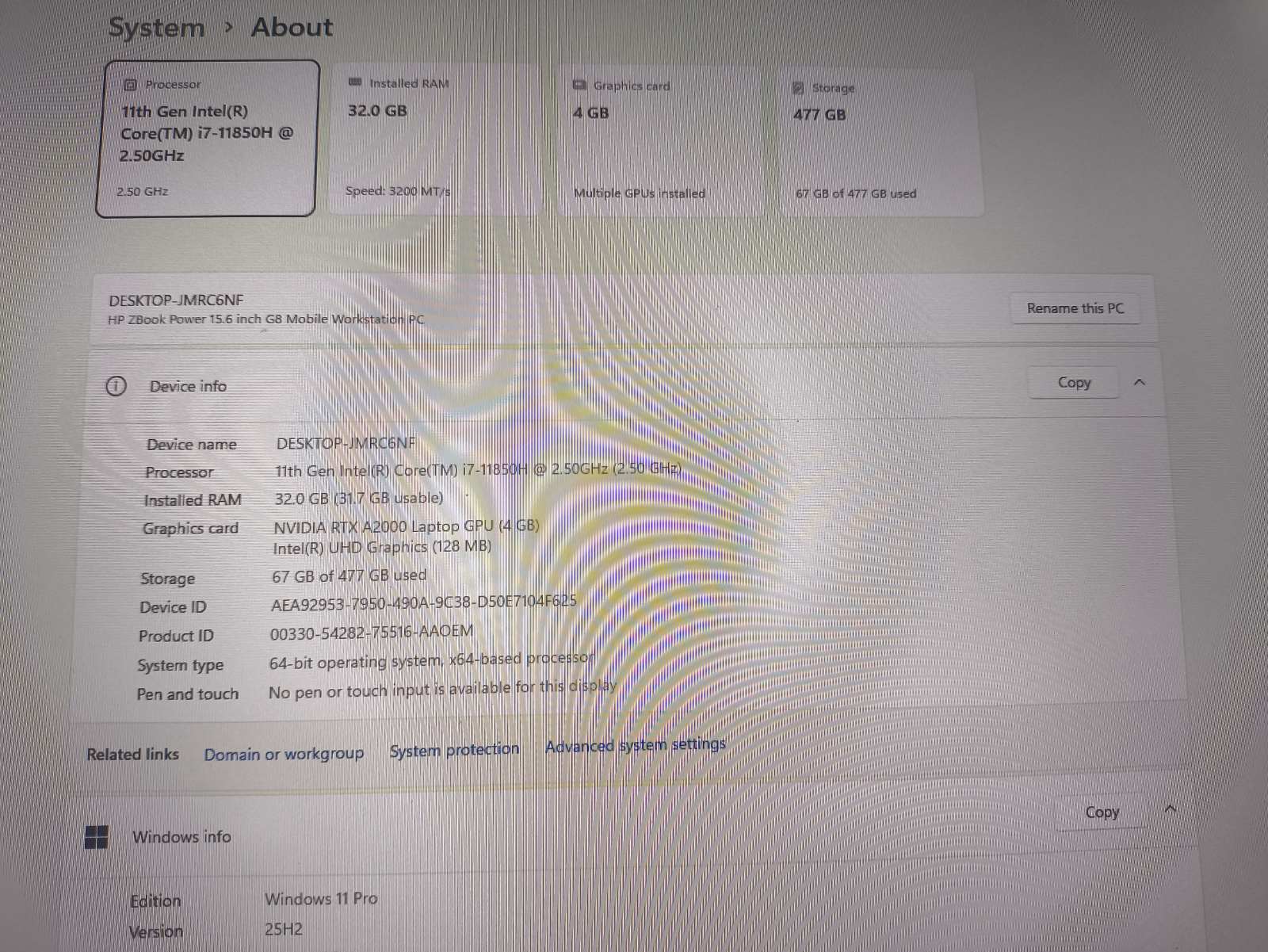HP ZBook Power 15.6 G8 15.6 FHD IPS i7-11850h 32gb 512gb Rtx A2000 4gb 33% C Grade BE ĮKROVIKLIO, GALIMA IR SU. Ausinių lizdas neveikia ir 2vnt USB blogi - Image 4