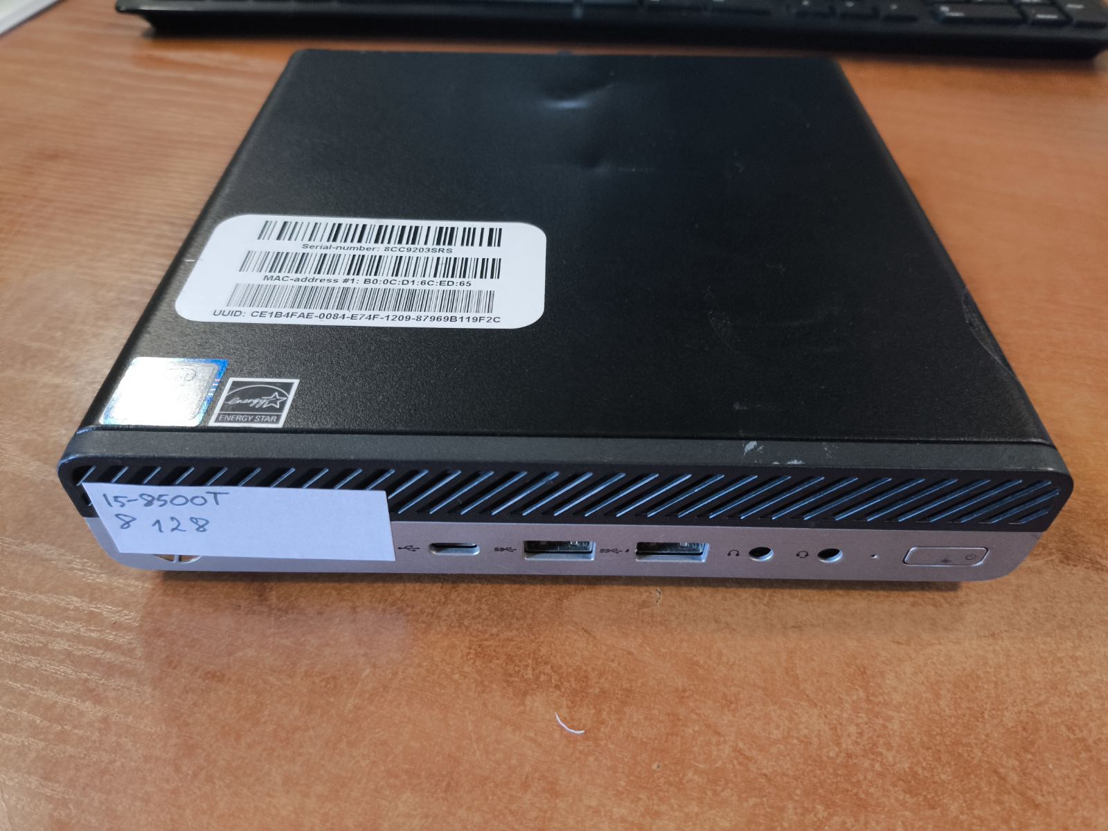 HP ProDesk 600 G4 i3-8100T 8GB 128GB SSD, 2vnt Display Port jungtys, 1vnt VGA