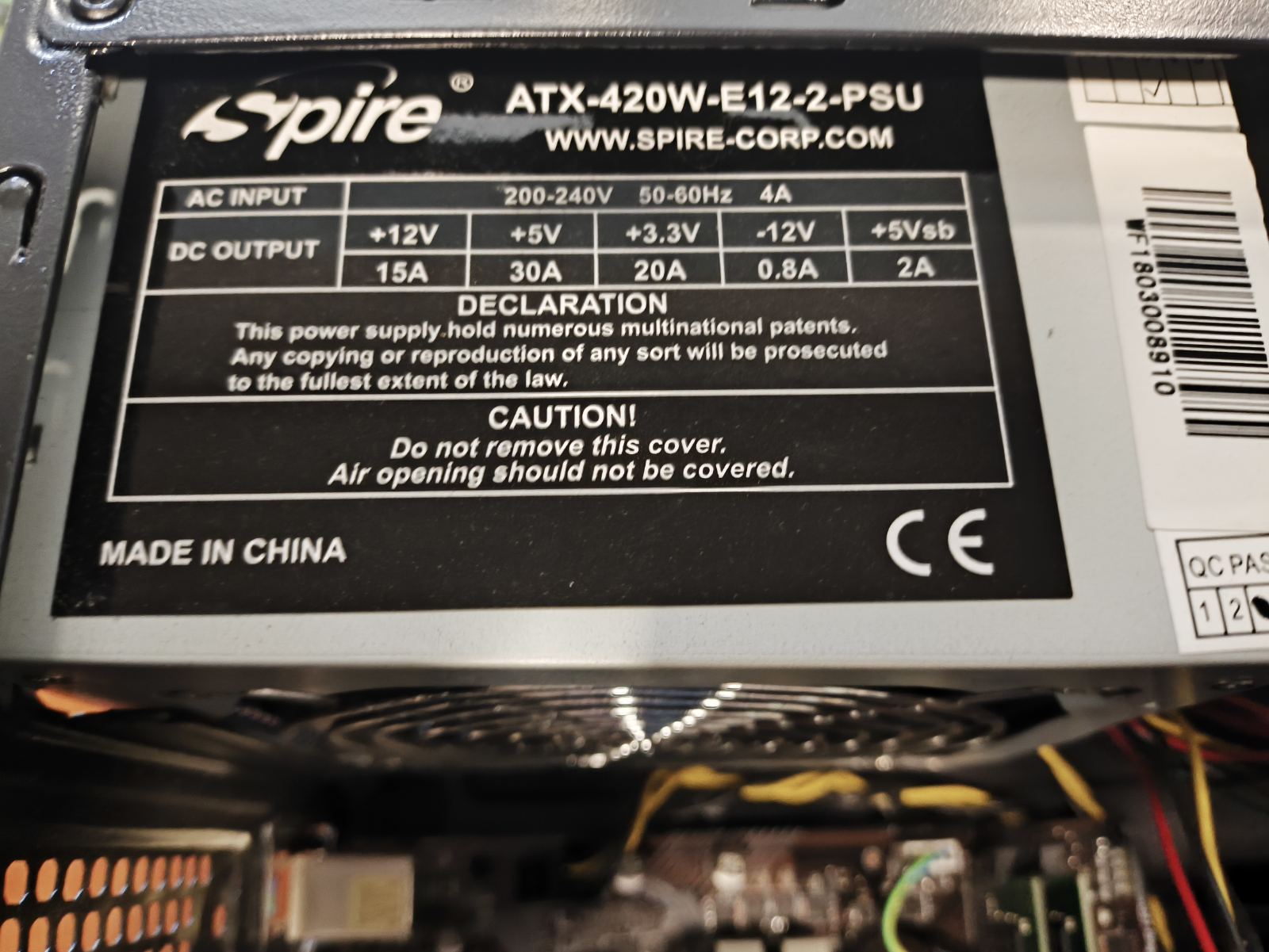 Standartinės jungtys PSU, MB i3-8100 8GB RAM 240GB SSD - Image 4