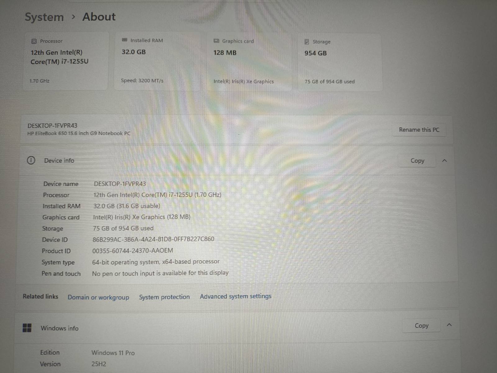 HP EliteBook 650 G9 15.6 Fhd Ips i7-1255u 32gb 1TB 29% - Image 4