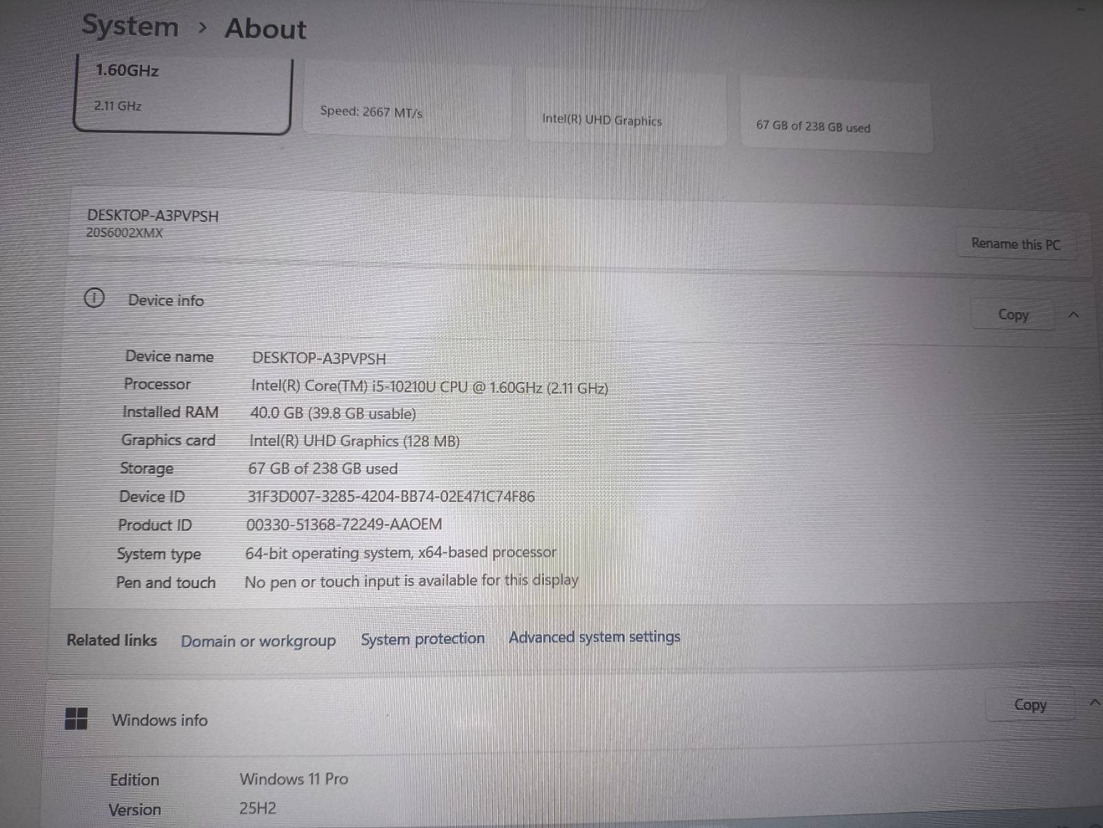 Lenovo Thinkpad T15 15.6 FHD IPS, i5-10210U, 40GB RAM, Galima pirkti su mažiau RAM BUS PIGIAU, 256GB SSD, 0% - Image 4