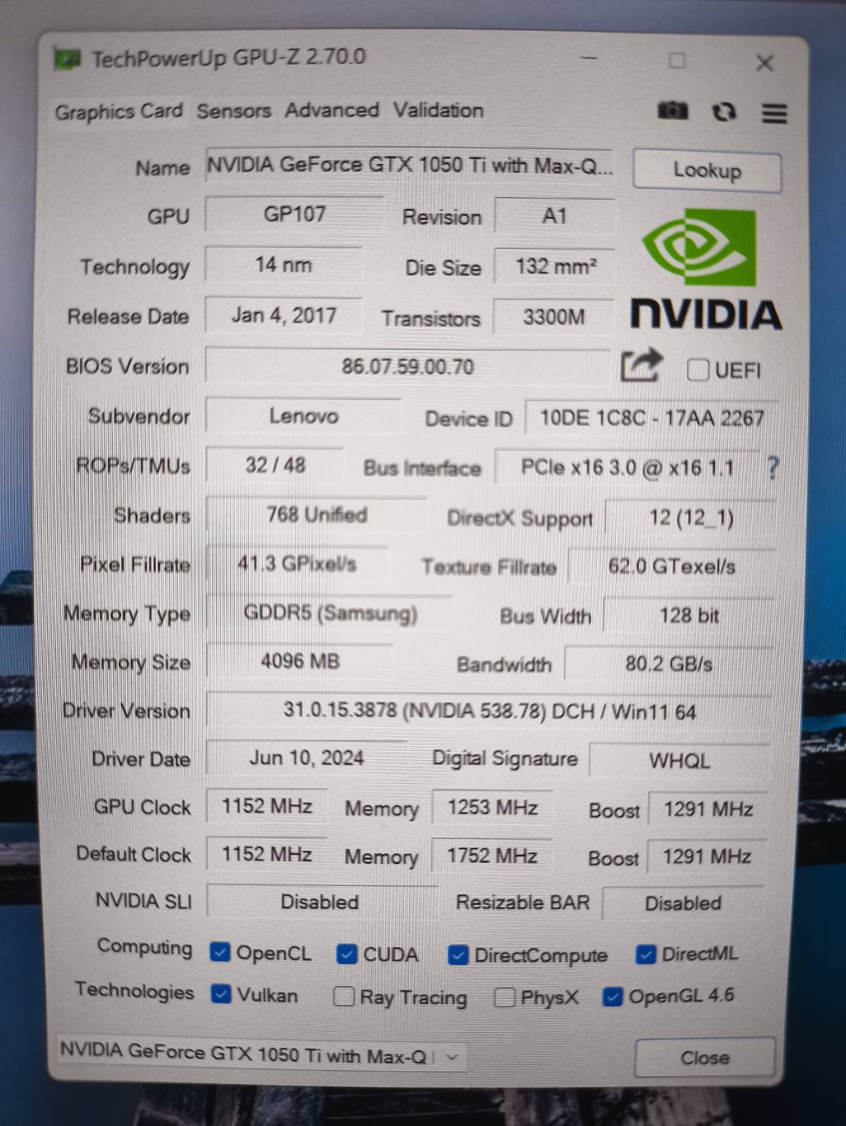 Lenovo Thinkpad X1 Extreme 15.6 4K Touch Ips i7-8750h 48gb 512gb GTX 1050 Ti Max-Q 4GB GDDR5 26% - Image 6