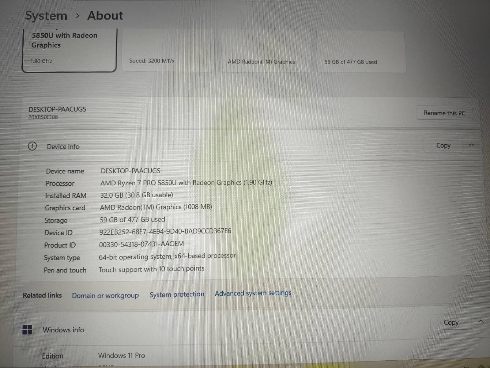 Lenovo ThinkPad L15 2nd 15.6 FHD IPS Touch Ryzen 7 5850u 32gb 512gb SSD 13% - Image 4