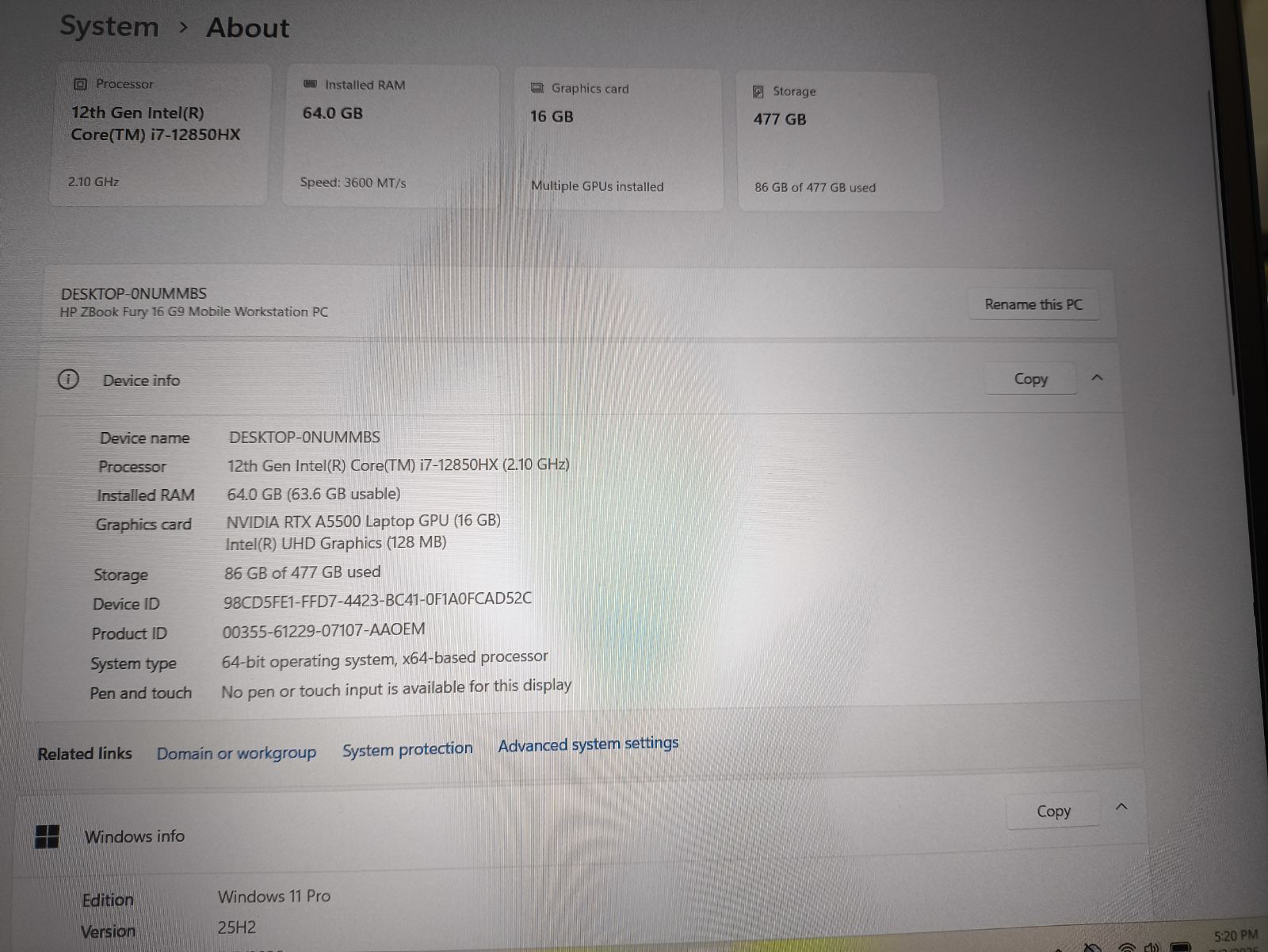 HP ZBook Fury 16 G9 16.0 FHD+ IPS 400 Nit Intel i7-12850HX 64GB 512GB SSD NVIDIA RTX A5500 16GB, 19% - Image 4