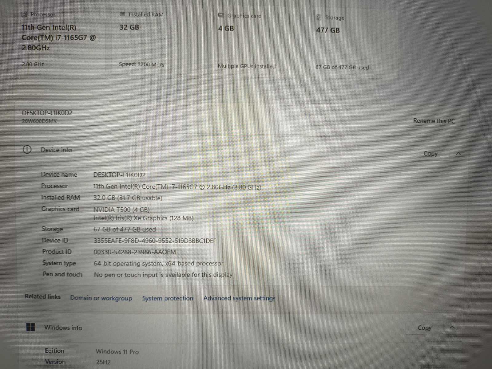 Lenovo Thinkpad P15S Gen 2 15.6 FHD IPS i7-1165G7 32GB 512GB SSD Nvidia Quadro T500 4GB 16% - Image 4