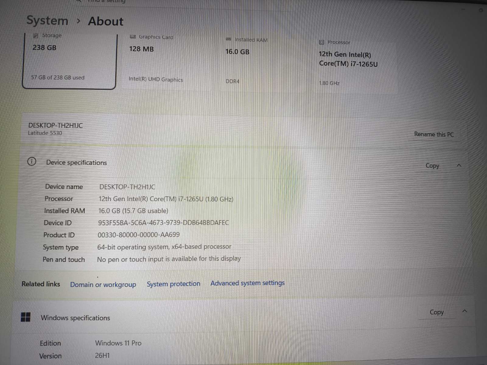 Dell latitude 5530 15.6 FHD IPS i7-1265u 16gb 256gb 13% - Image 4
