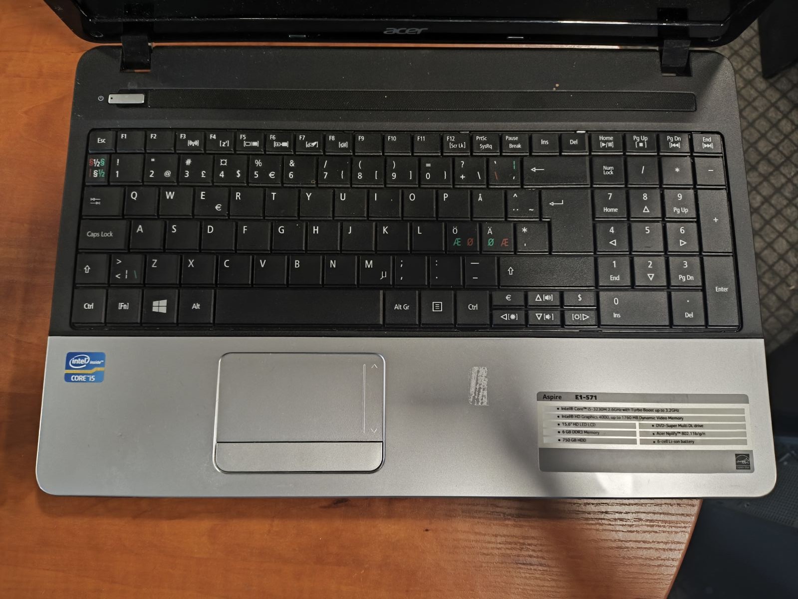 Acer 15.6 HD i5-3230M 6GB RAM, 750GB HDD, Bloga baterija, su krovikliu - Image 2
