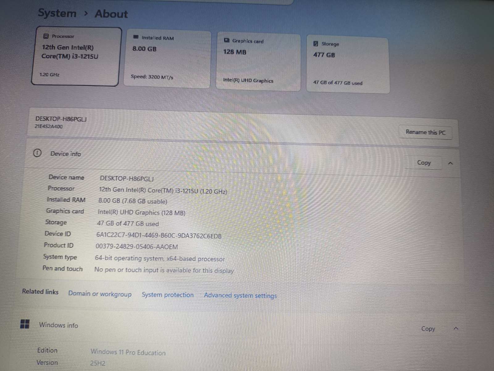 Lenovo ThinkPad E14 Gen 4 14" Fhd TN i3-1215u 8gb 512gb SSD 6%, Windows 11 pro Education. RAM Dasideda - Image 4