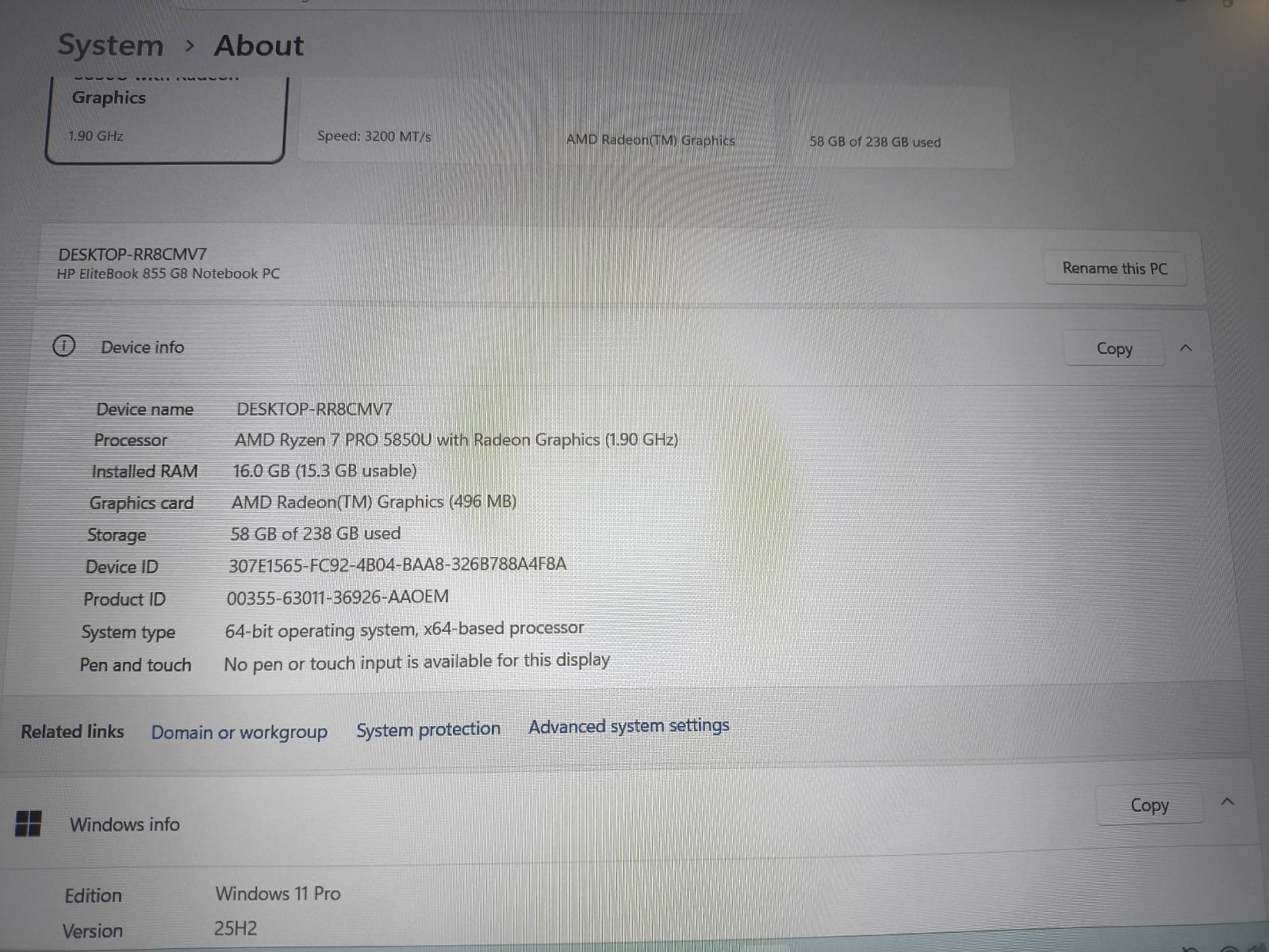 15.6 FHD IPS Elitebook Ryzen 7 5850u 16gb 256gb SSD 21% - Image 4