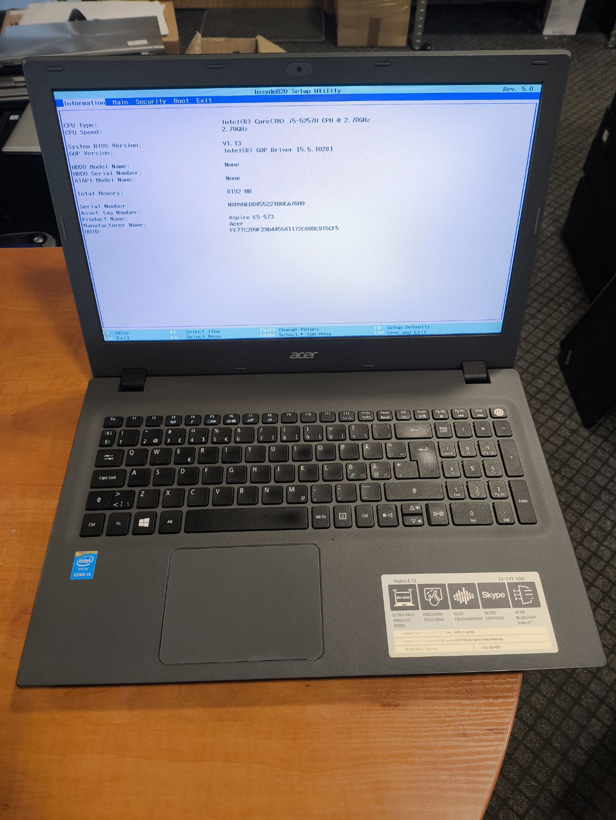 Acer 15.6 HD i5-5257u 8GB DDR3 RAM, BE SSD, Gera baterija, su krovikliu