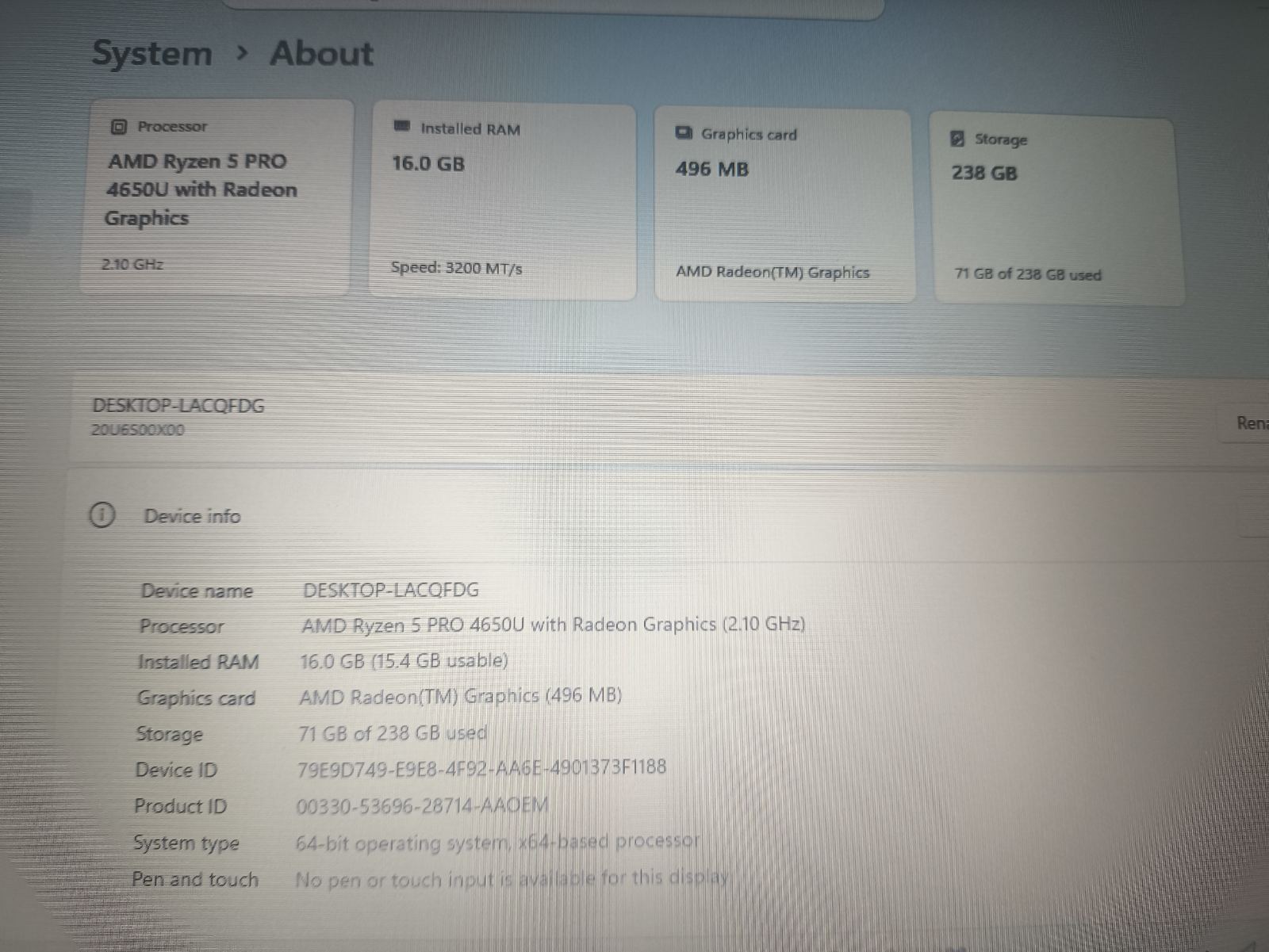 Lenovo Thinkpad L14 Gen 1 14.0 HD TN Ryzen 5 4650u 16gb 256gb 6% - Image 4