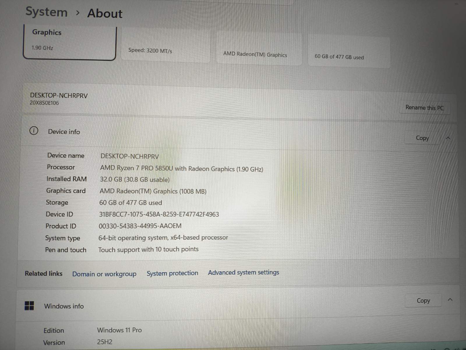 Lenovo ThinkPad L15 2nd 15.6 FHD IPS Touch Ryzen 7 5850u 32gb 512gb SSD 12% - Image 4