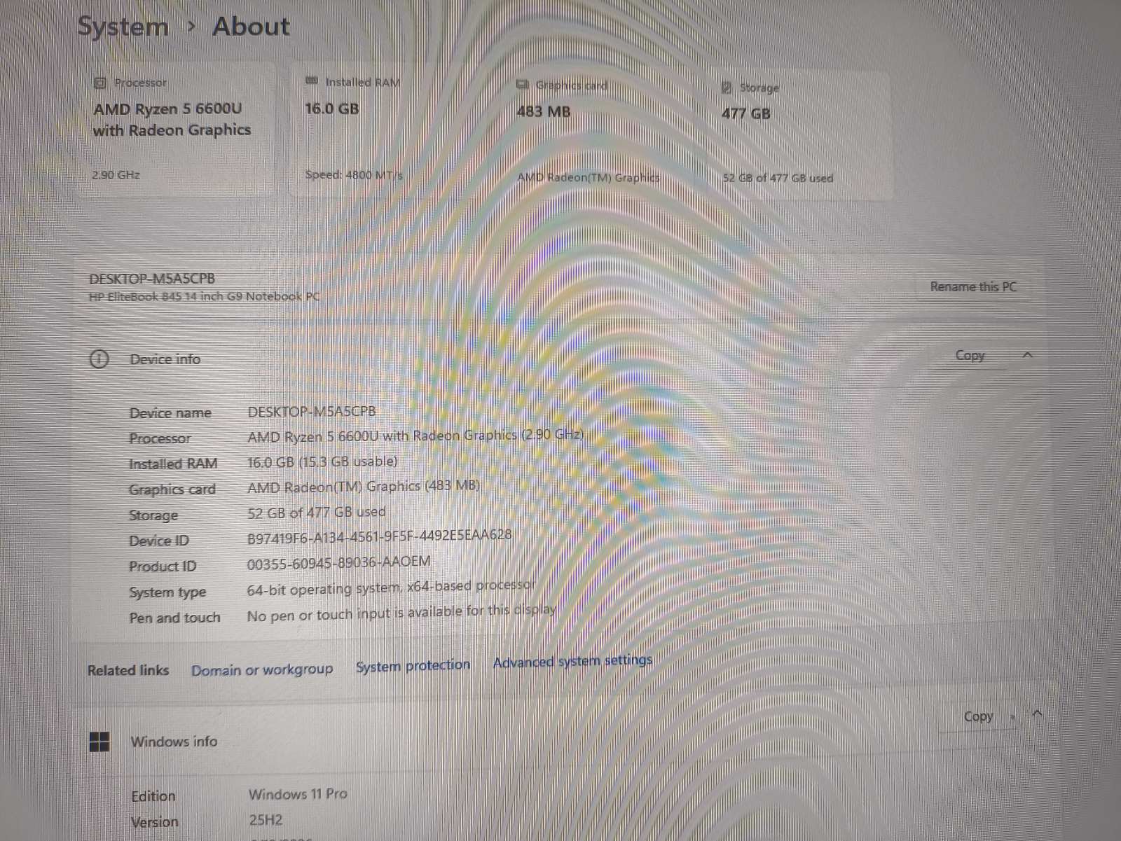 HP Elitebook 845 G9 Fhd+ Ips Ryzen 5 6600u 16gb 512gb SSD 28% - Image 4