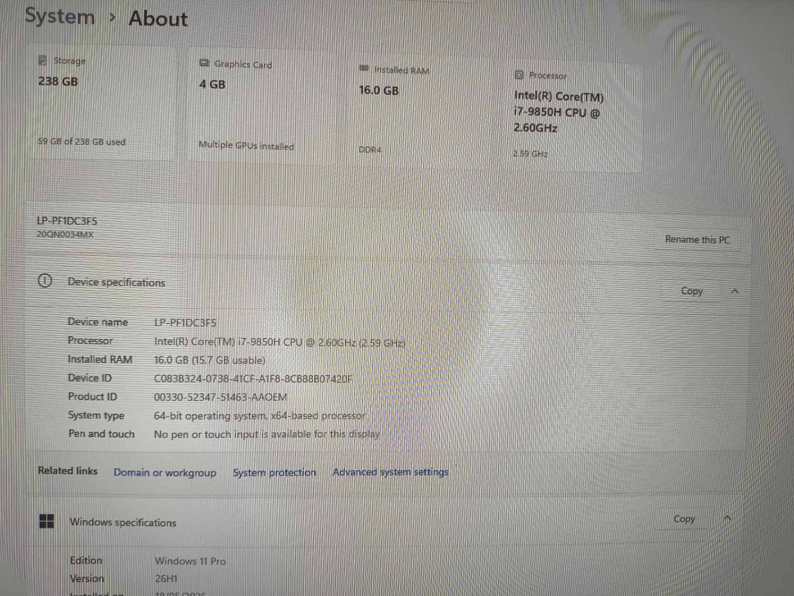 LENOVO ThinkPad P53 15.6 FHD IPS i7-9850H 16GB 256GB T1000 4GB 0% - Image 4