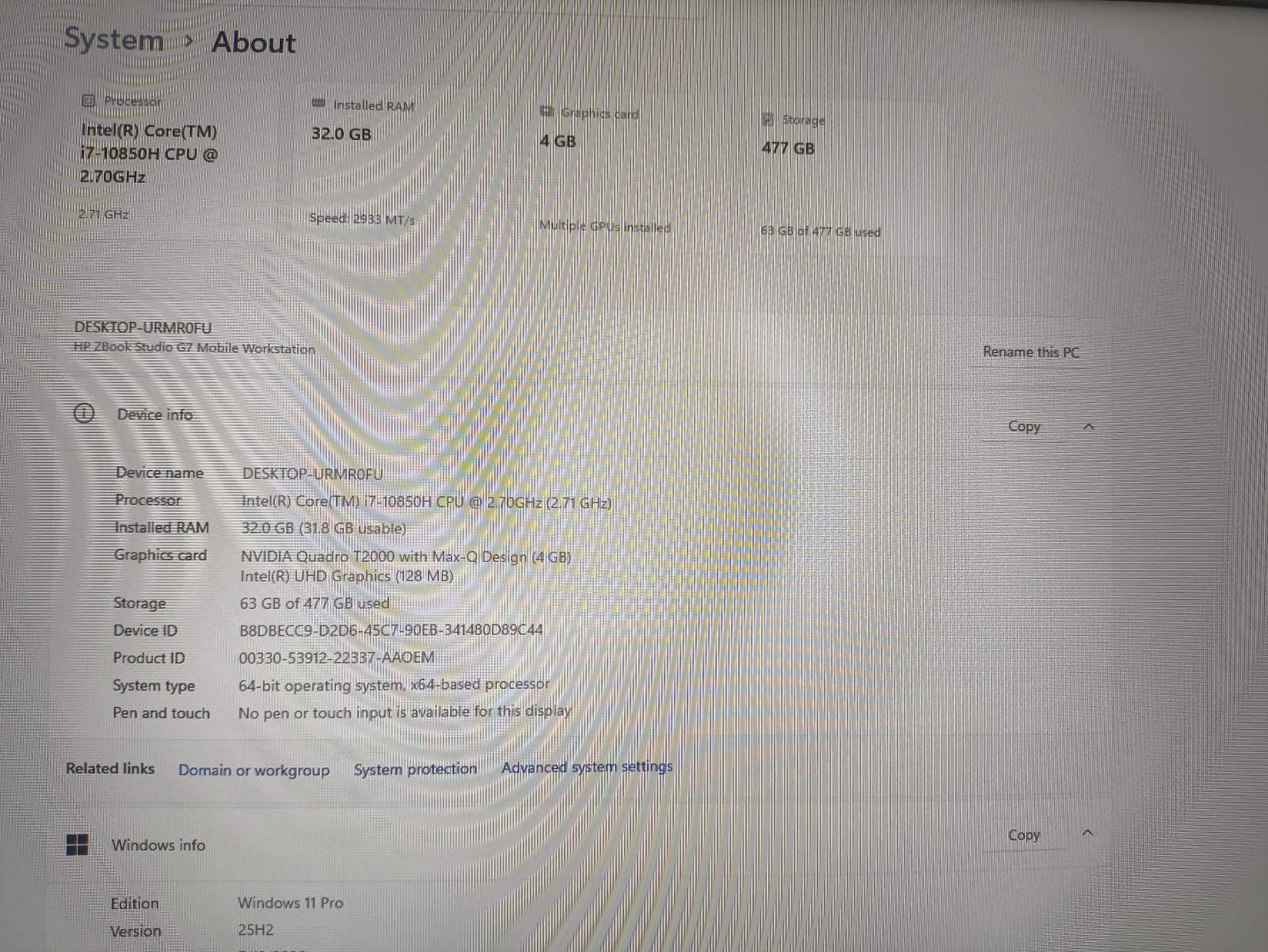 HP ZBook Studio G7 15.6 FHD IPS 400 Nit i7-10850H 32GB 512GB Quadro T2000 Max-Q 4GB 24% - Image 4