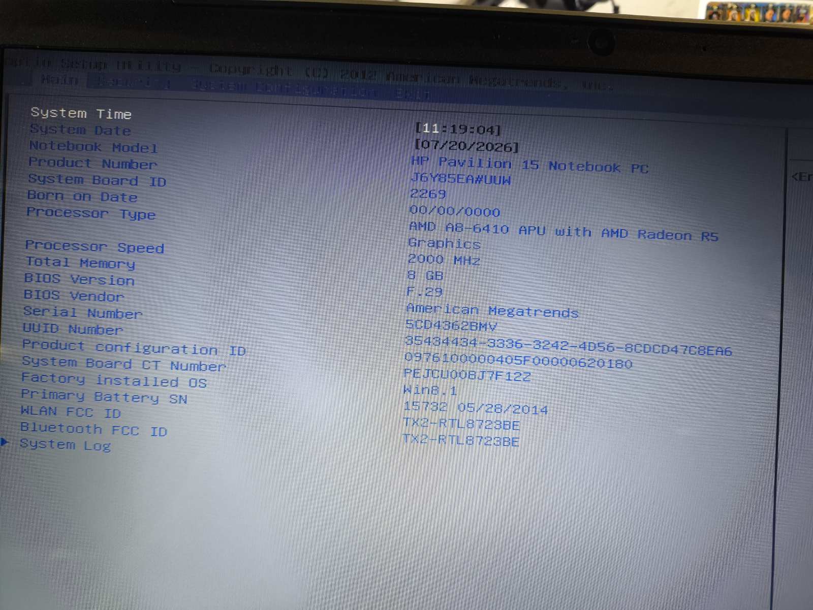 HP 15.6 HD A8-6410 8GB RAM, 1TB HDD, Gera baterija, su krovikliu - Image 4