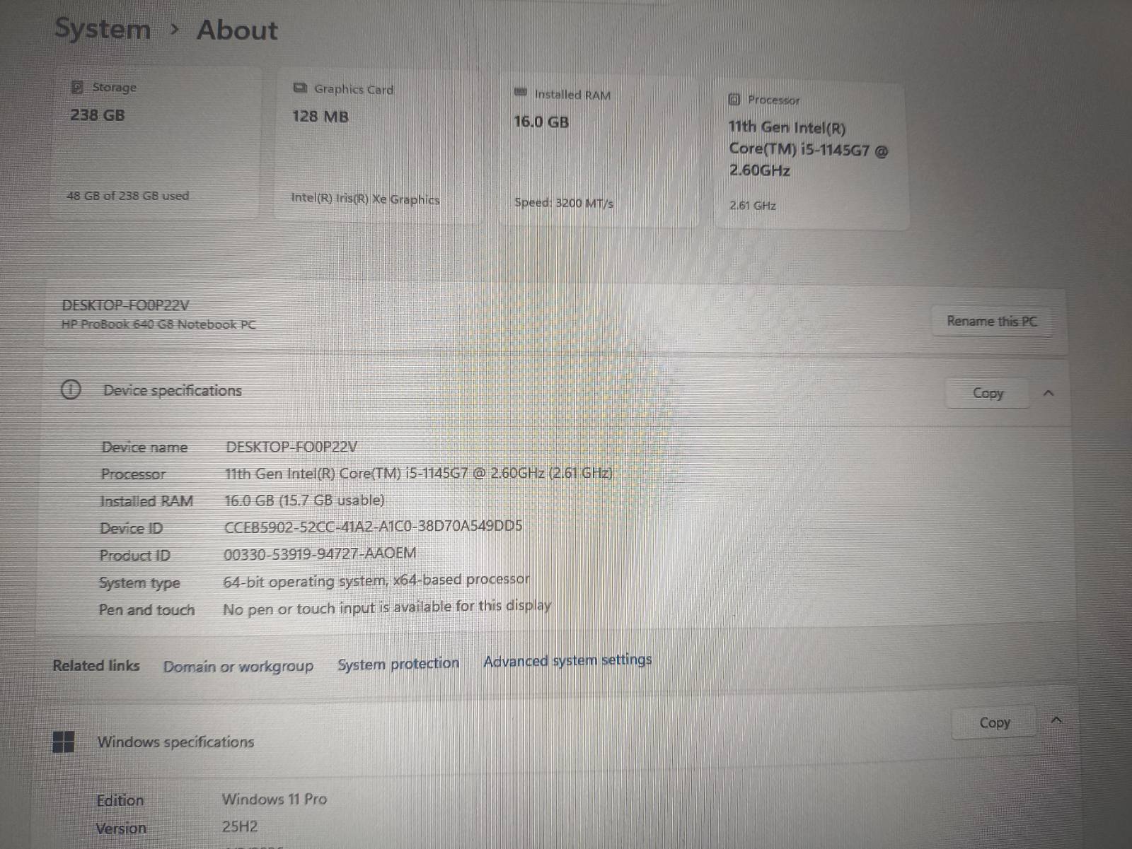 HP ProBook 640 G8 14.0 FHD IPS i5-1145G7 16gb 256gb SSD 17% - Image 4