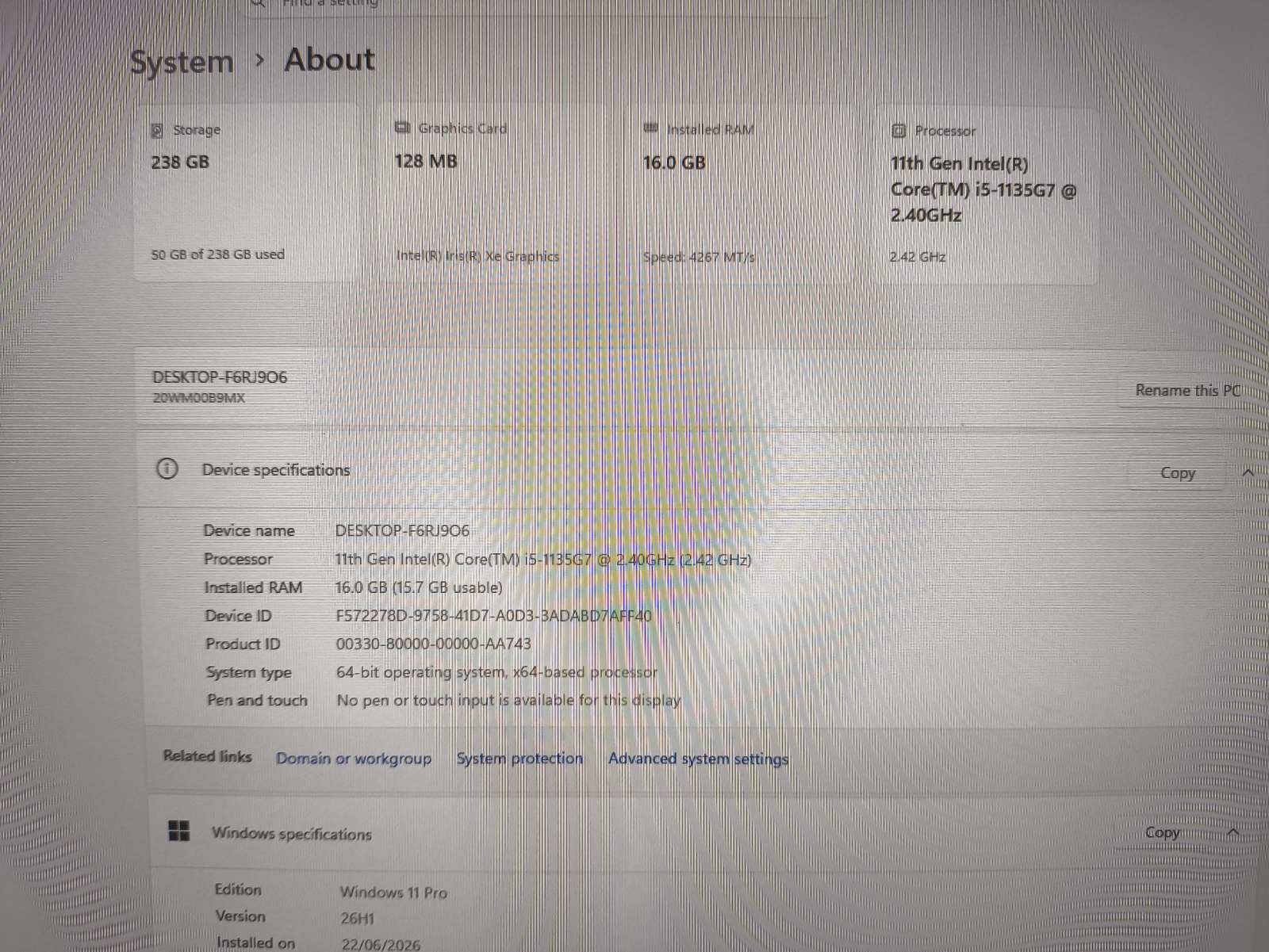 Lenovo ThinkPad T14 2nd Gen 14.0 Fhd IPS i5-1135G7 16GB RAM 256GB SSD, 0% - Image 4