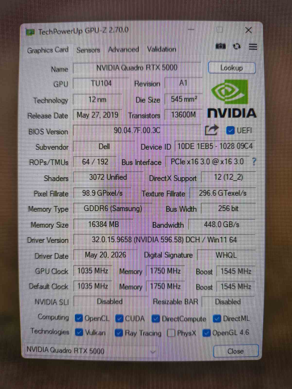 Dell Precision 7750 17.3 FHD IPS Gen 1 i9-10885H 32GB 512GB+512GB RTX 5000 16GB 15% - Image 6