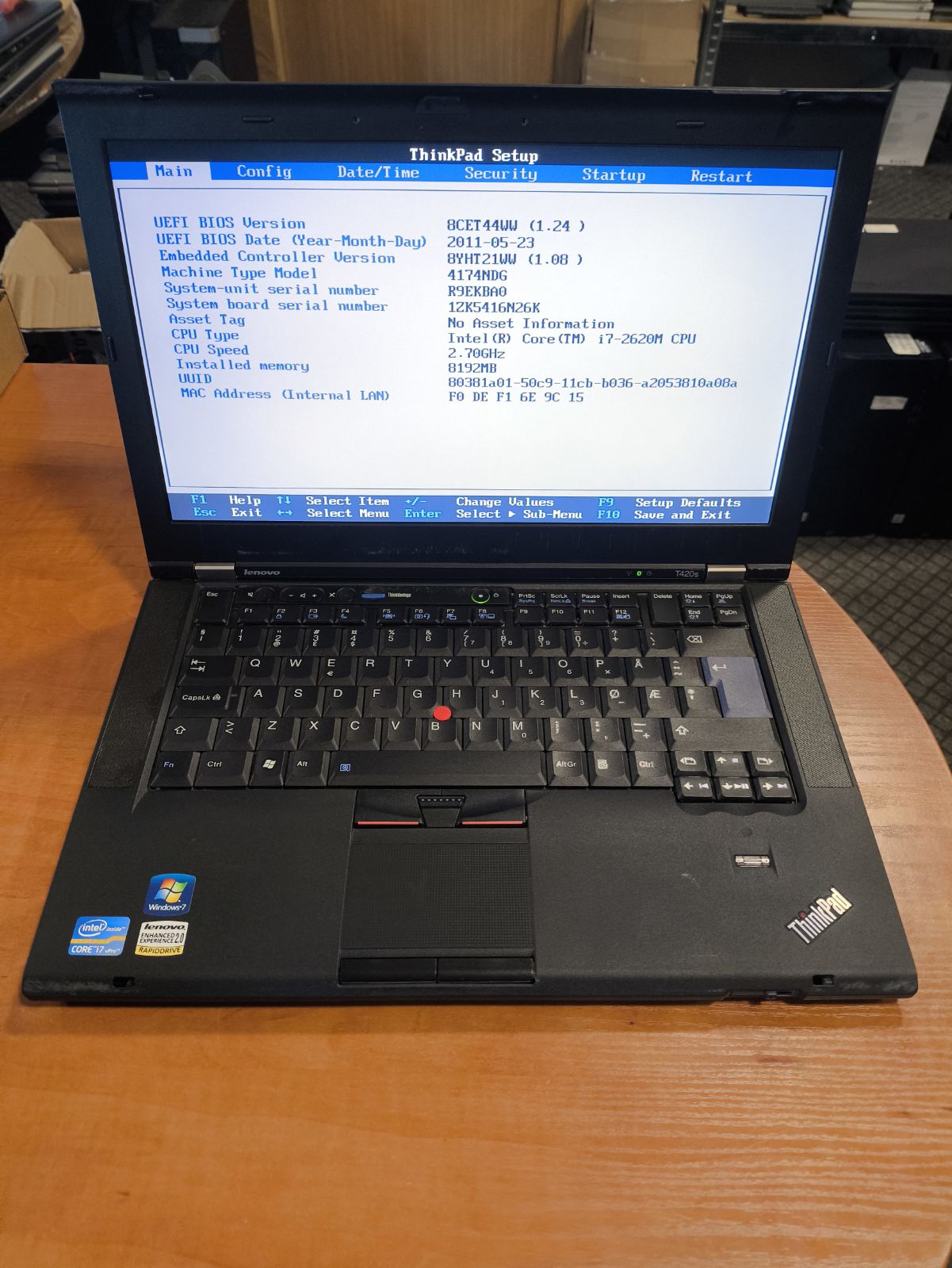 Lenovo Thinkpad T420S 14.0 HD+ i7-2620M 8GB 160GB SSD, 36% Nvidia Quadro NVS 4200M
