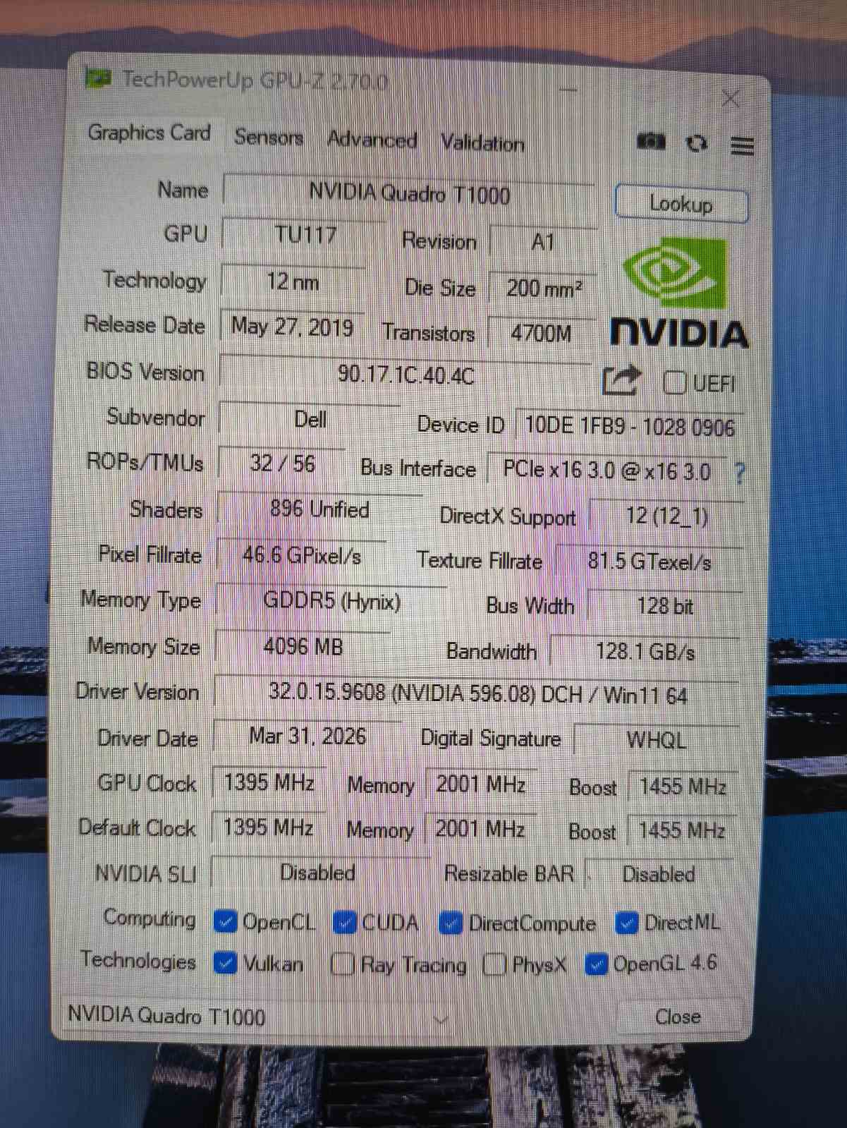Dell Precision 5540 15.6 FHD IPS i7-9850H 16GB 256 SSD T1000 4GB GDDR6 39% - Image 6