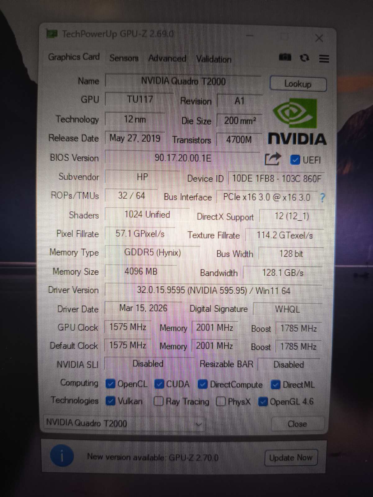 ZBook 15 G6 15.6 FHD IPS i9-9880h 32GB 512GB Nvidia Quadro T2000 4GB, 12% - Image 6